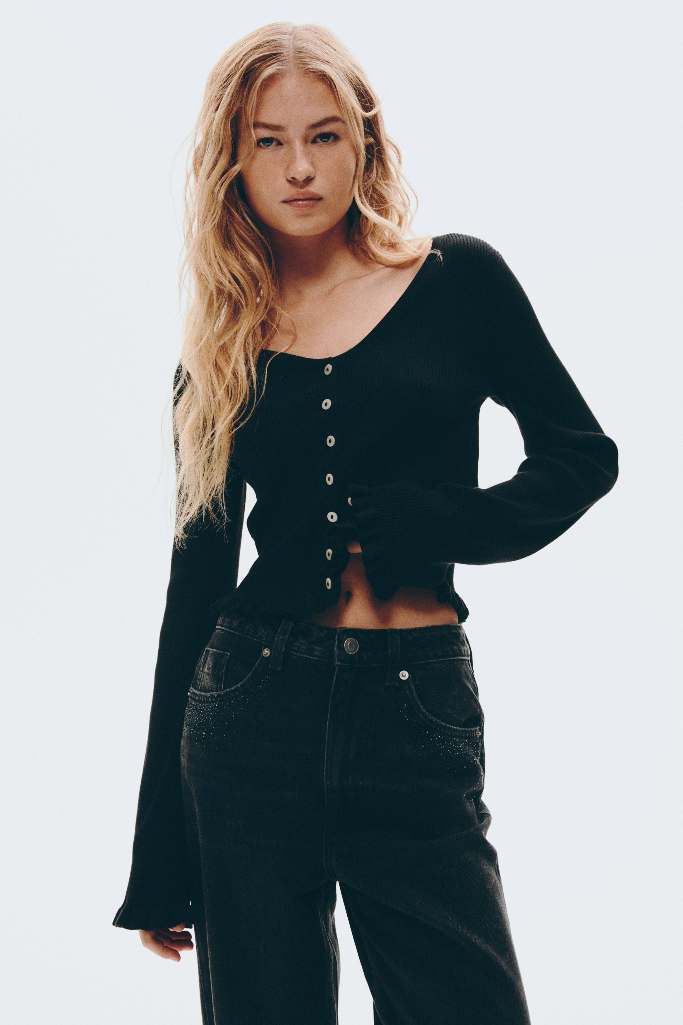 Frill-trimmed cardigan