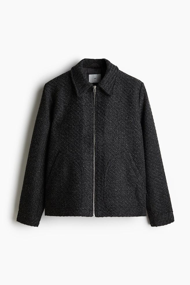 Regular Fit Tweed Overshirt - Dark gray/Dark gray/patterned - 1