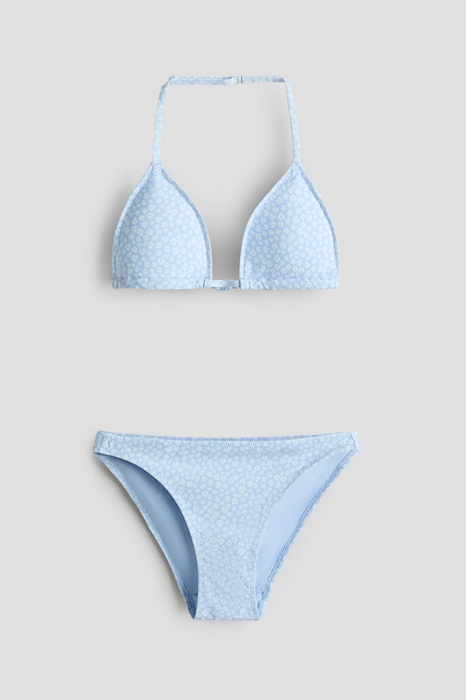 Triangle Two-Piece Swimsuit - Light blue/floral/Navy blue/Blue/striped/Blue/patterned/Black - 1