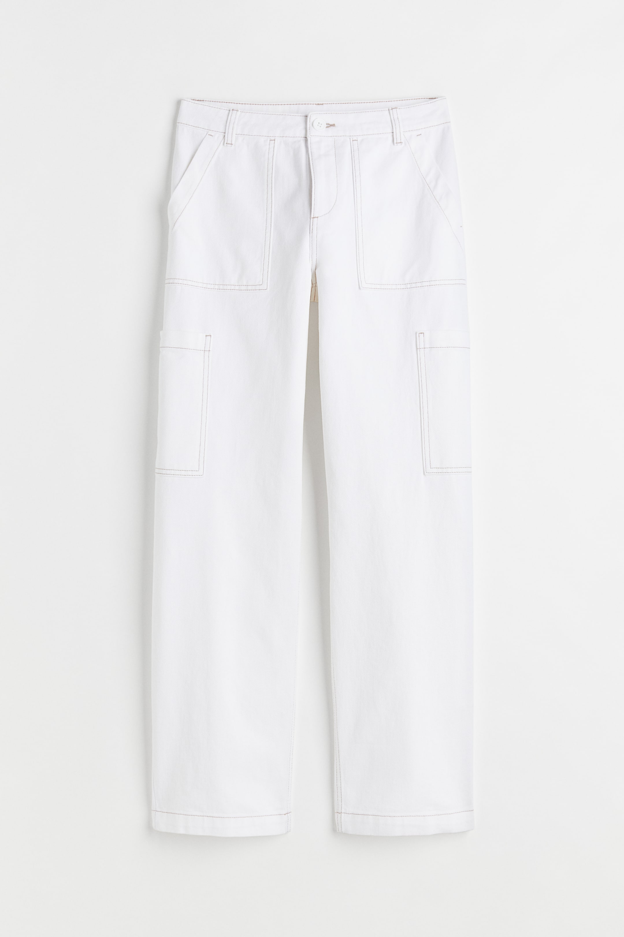 View larger image: Straight Low Cargo Jeans - White - Ladies | H&M IN 1