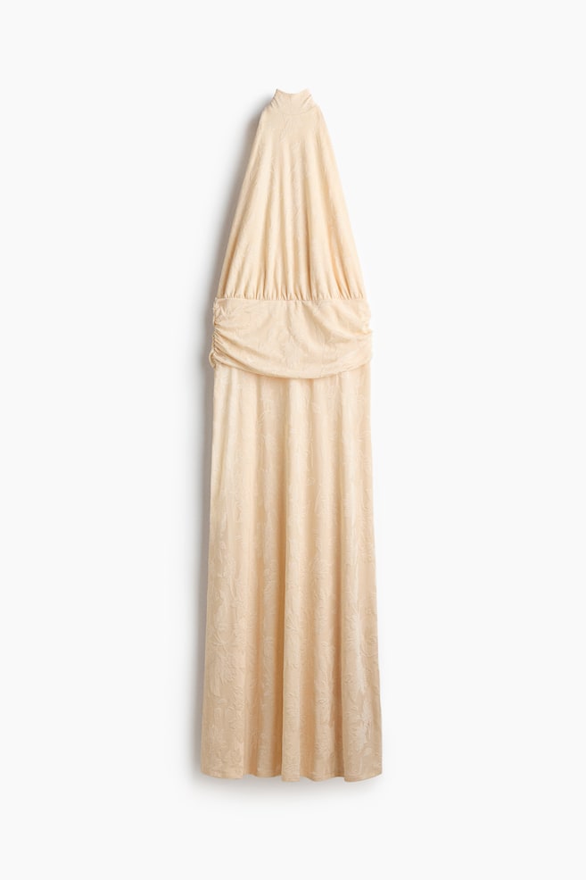 Robe maxi avec dos nu - Jaune pâle/Bleu clair/Marron foncé - 1