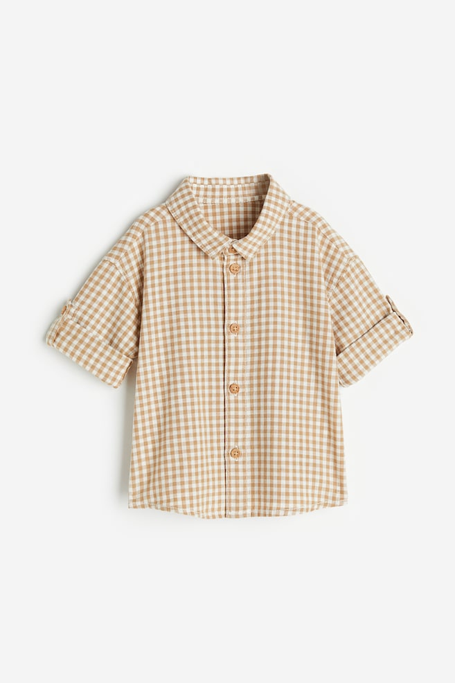 Cotton shirt - Beige/Checked/White/Multi striped/White - 1