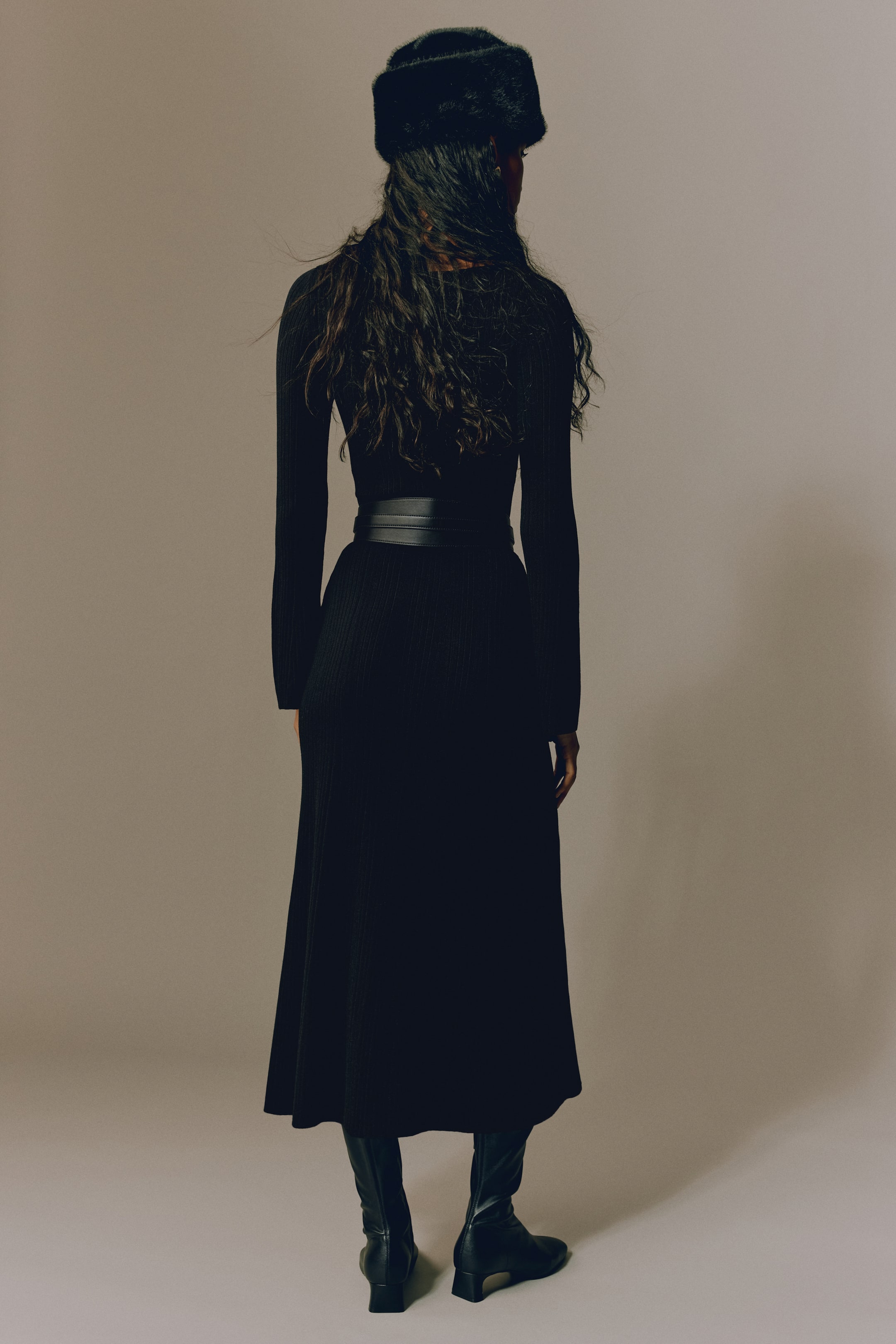 Robe en tricot côtelé