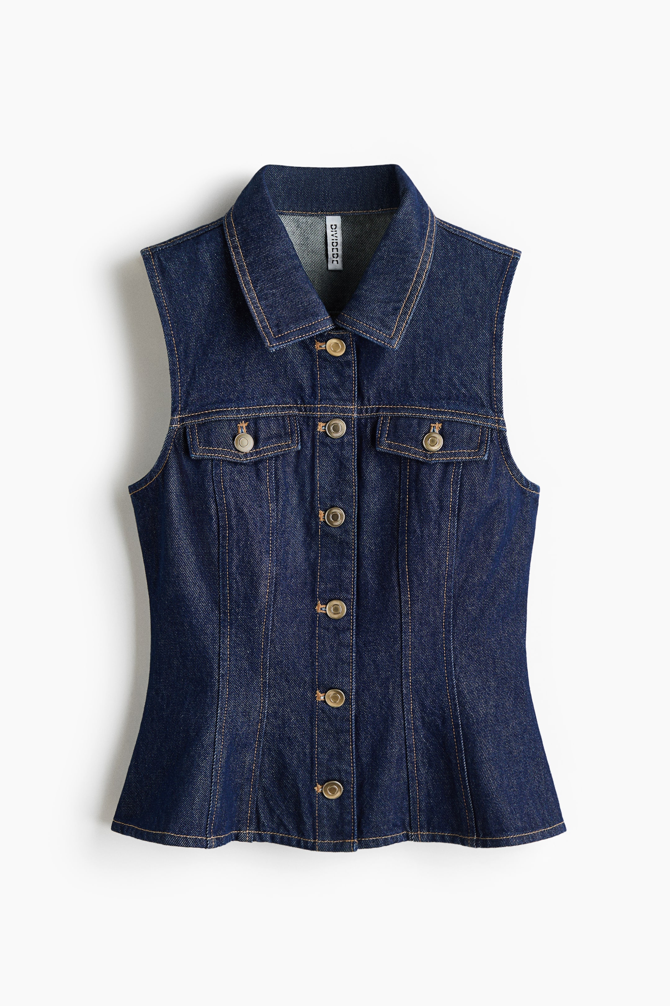 Agrandir l'image: Gilet péplum sans manches en denim - Bleu denim foncé - FEMME | H&M BE 5