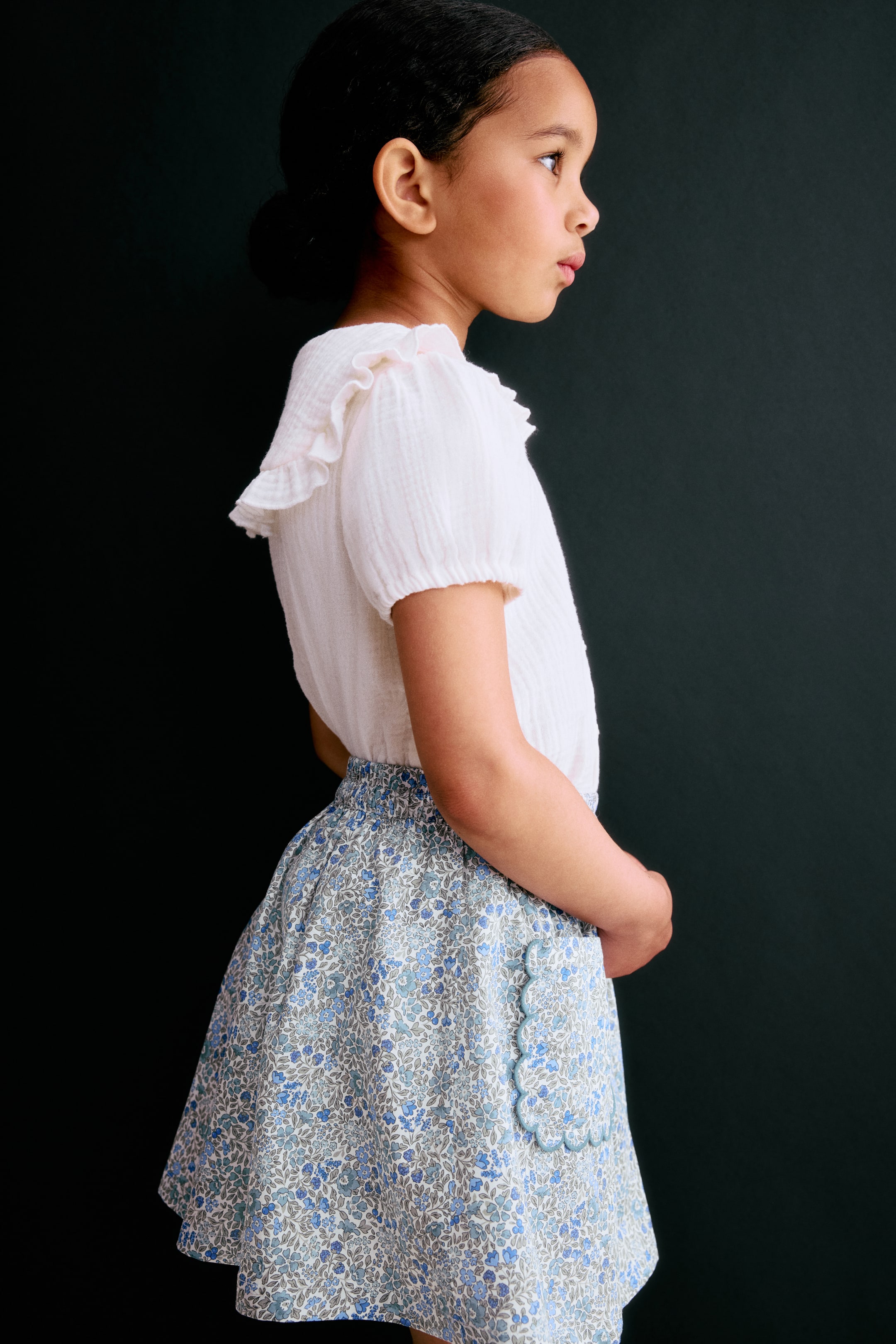 Детские юбки H&M Floral-Print Poplin Skirt — фото 5