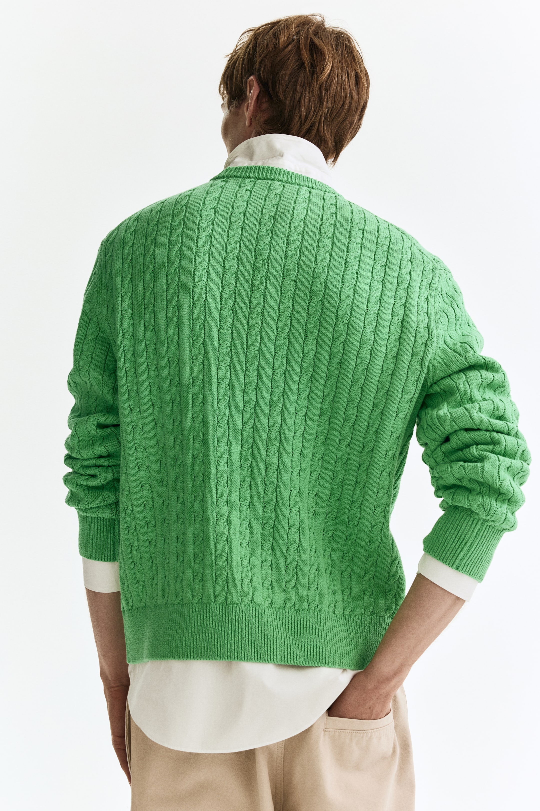 Мужские свитеры H&M Regular-Fit Cable-Knit Sweater — фото 5