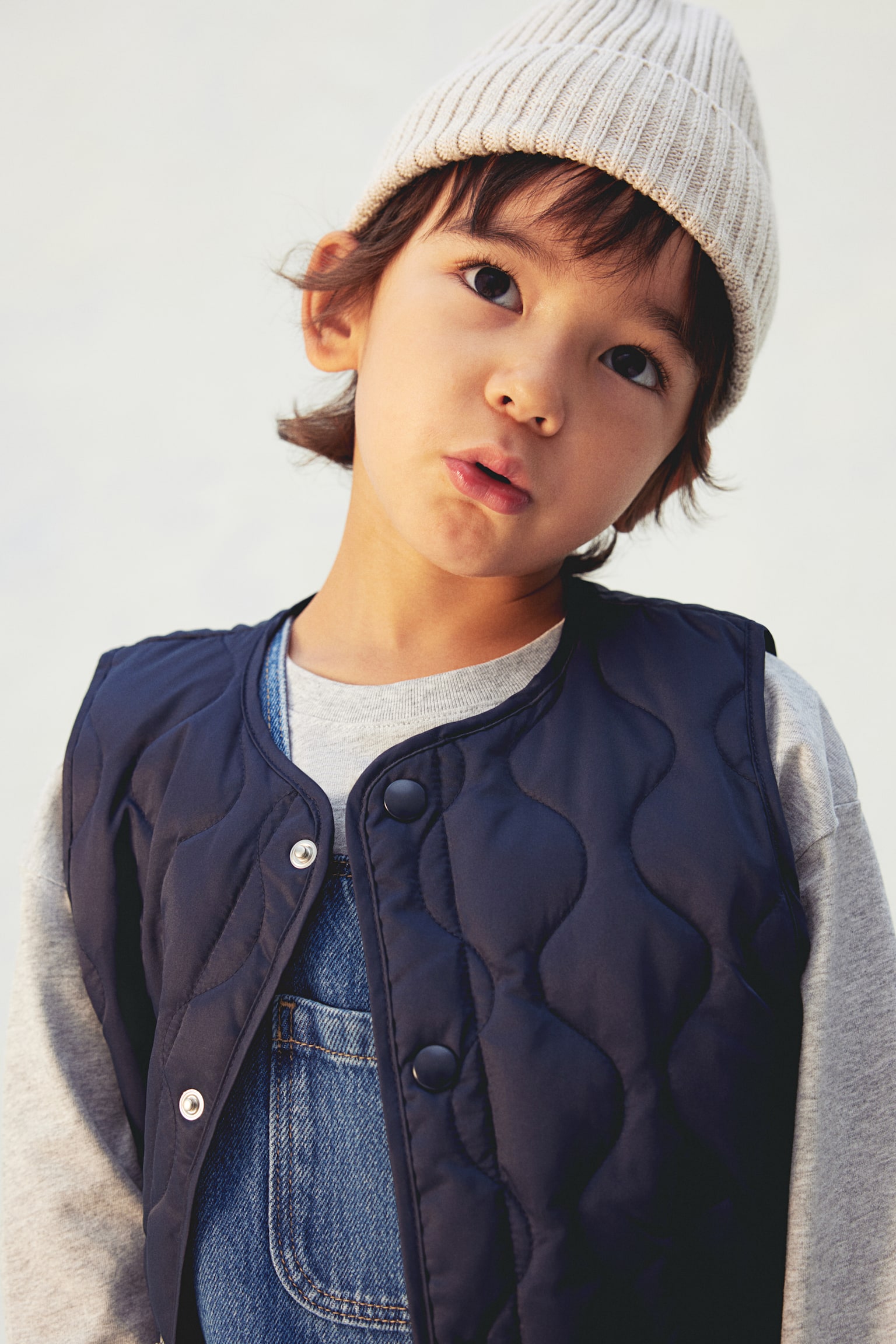 Quilted down gilet - Navy blue - 4