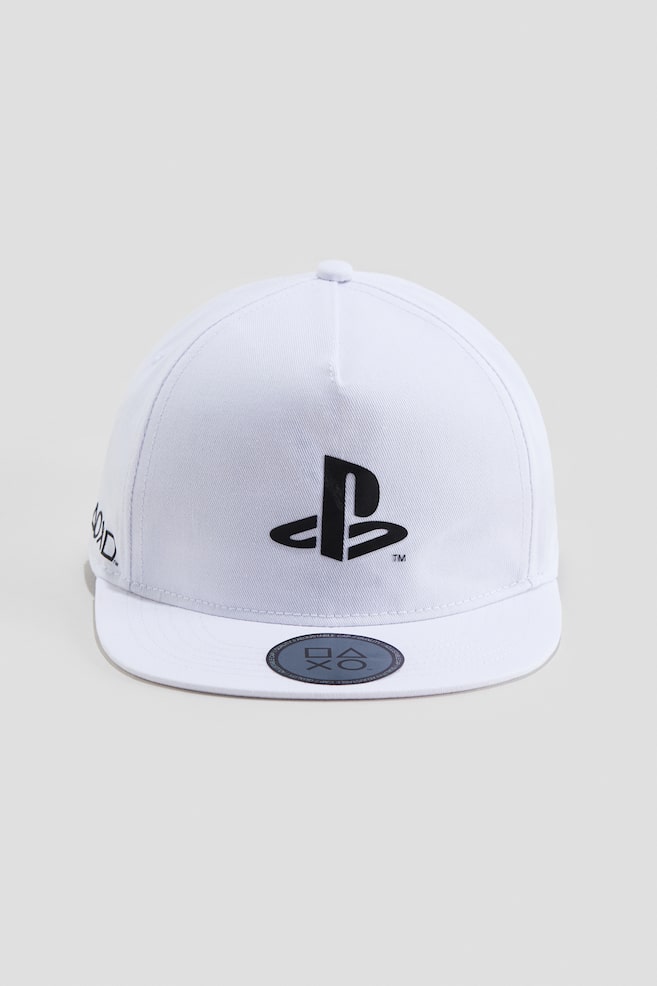 Boné com motivo estampado - Branco/PlayStation/Preto/PlayStation - 1