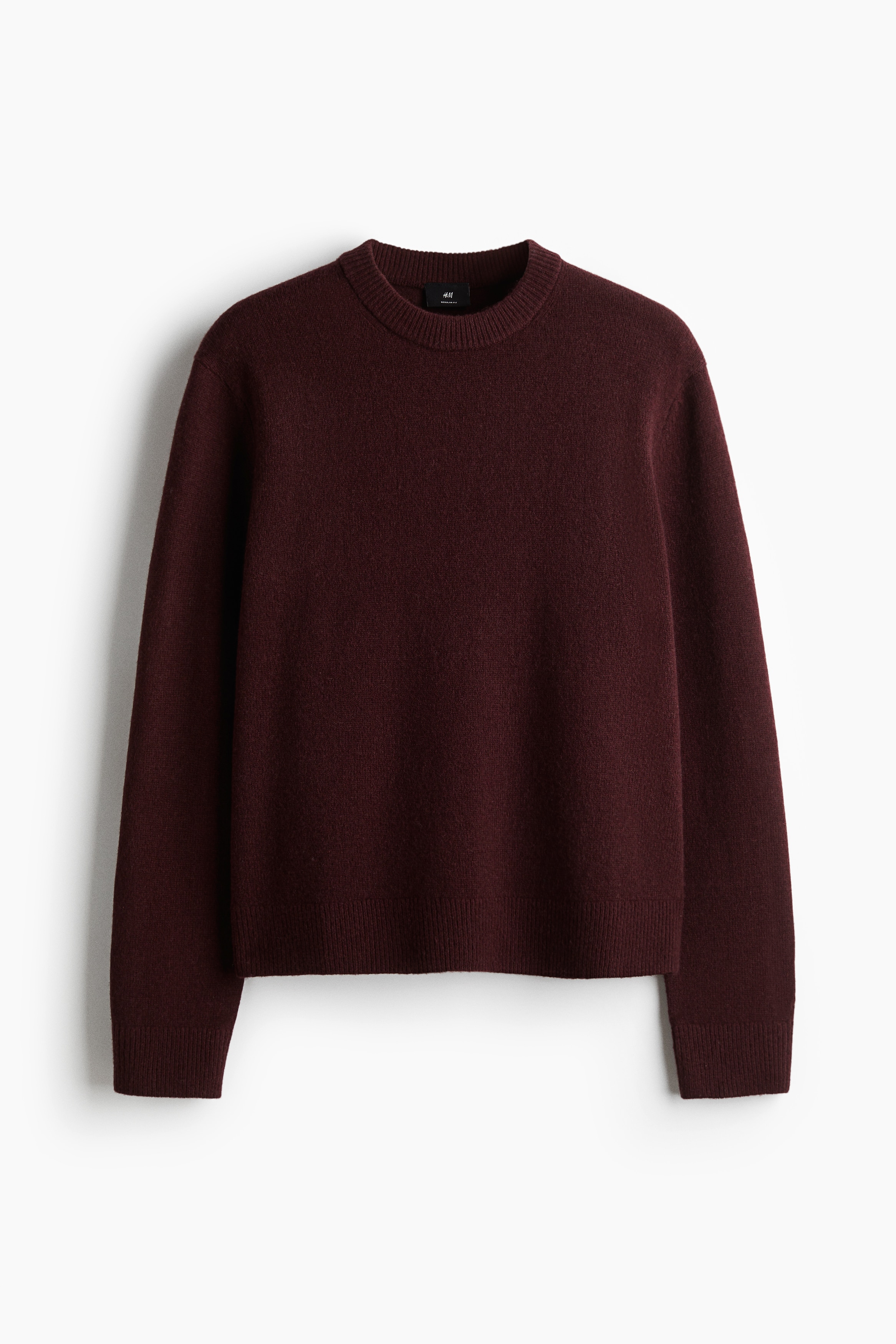 Regular Fit Fine-knit wool jumper - Burgundy/Navy blue/Brown/Dark beige/Cream/Dark grey