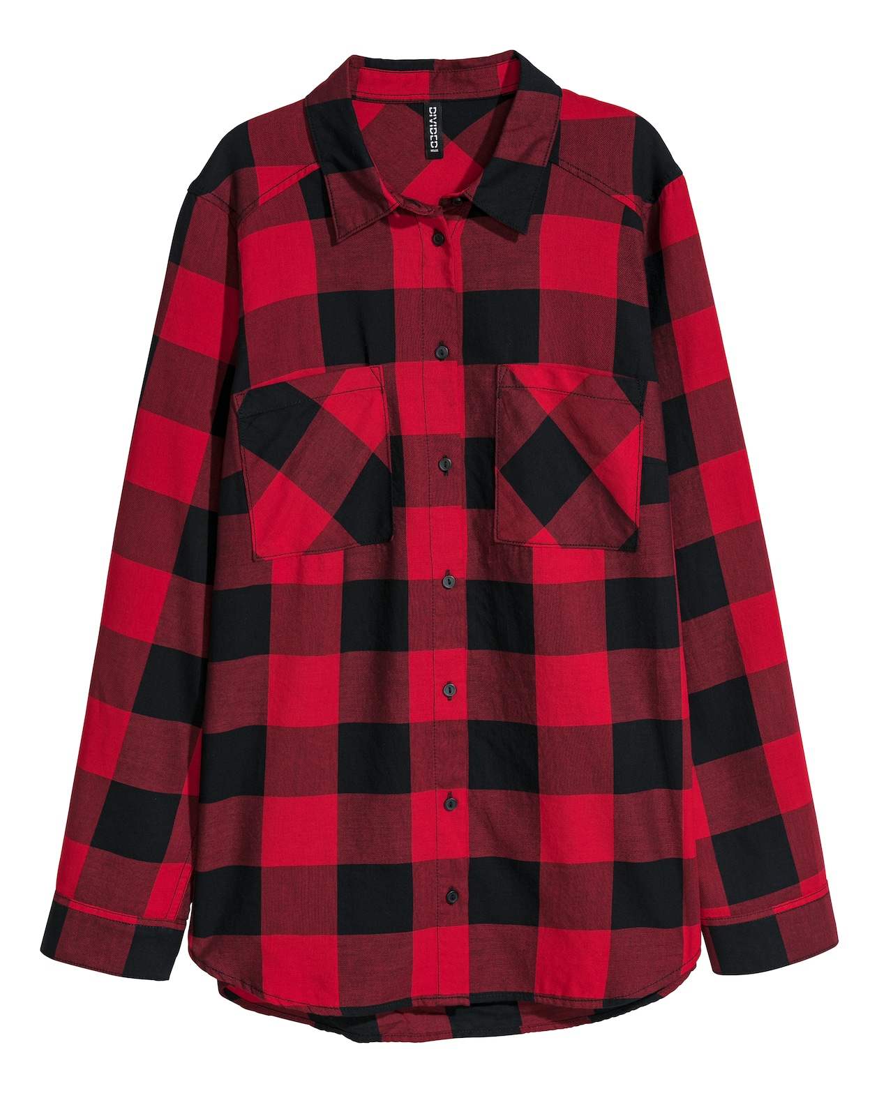 Checked shirt - Long sleeve - Red/Checked - Ladies | H&M GB