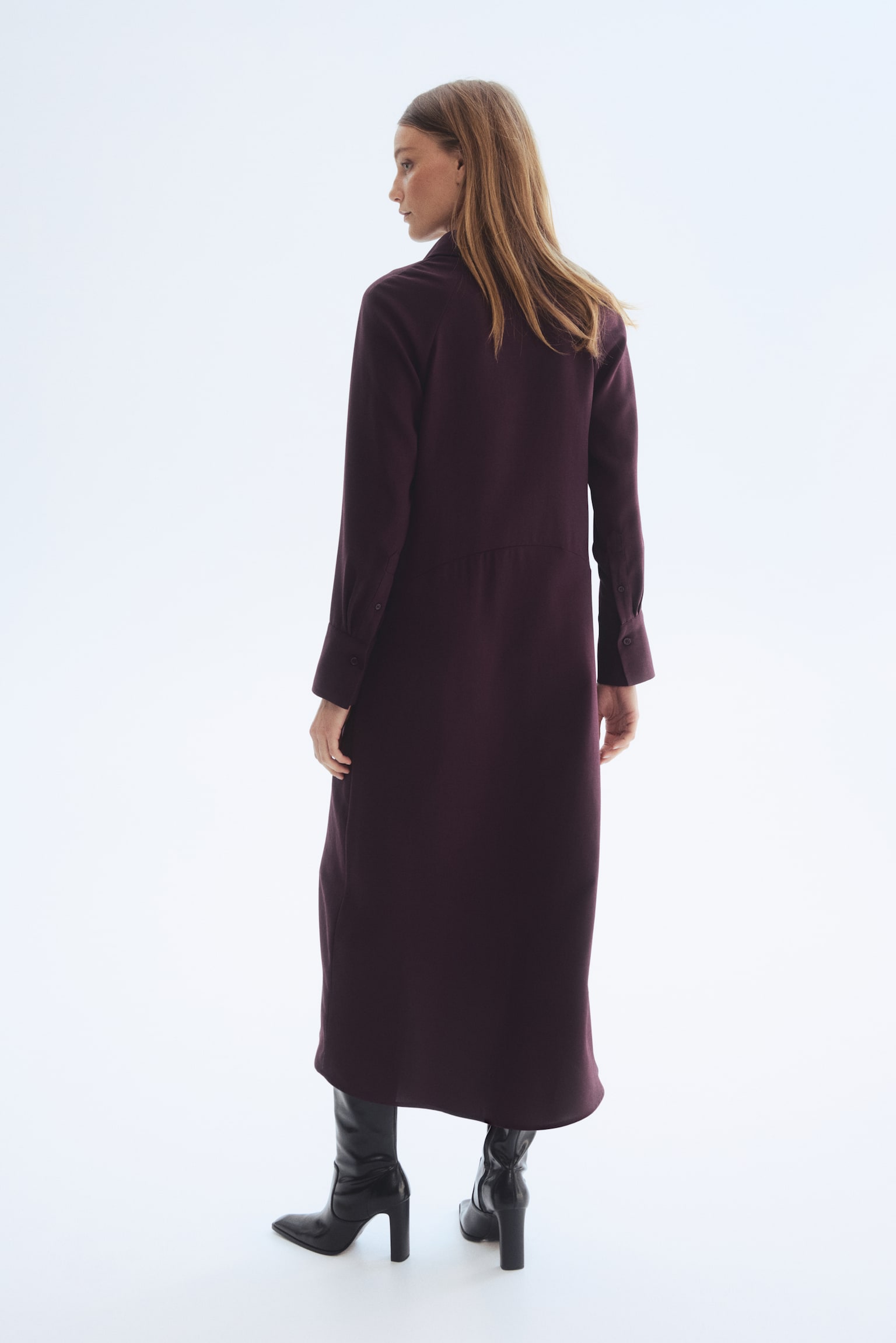 Shirt dress - Burgundy/Black - 6
