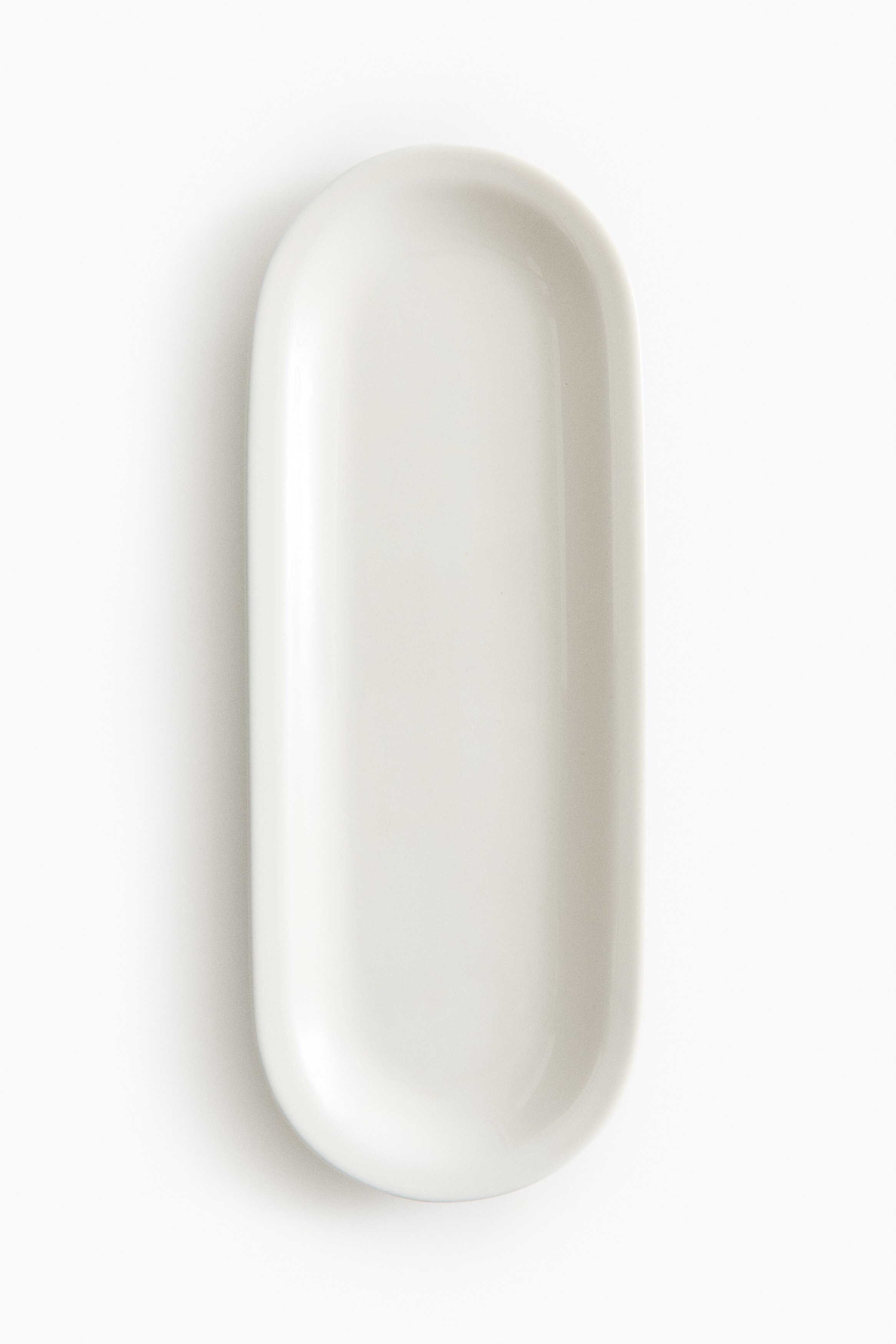 Porcelain Serving Plate - White/Light taupe