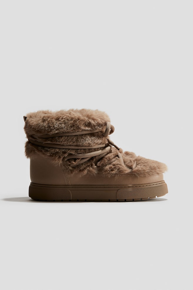 Bottines de neige chaudement doublées - Beige foncé/Noir/Noir - 1