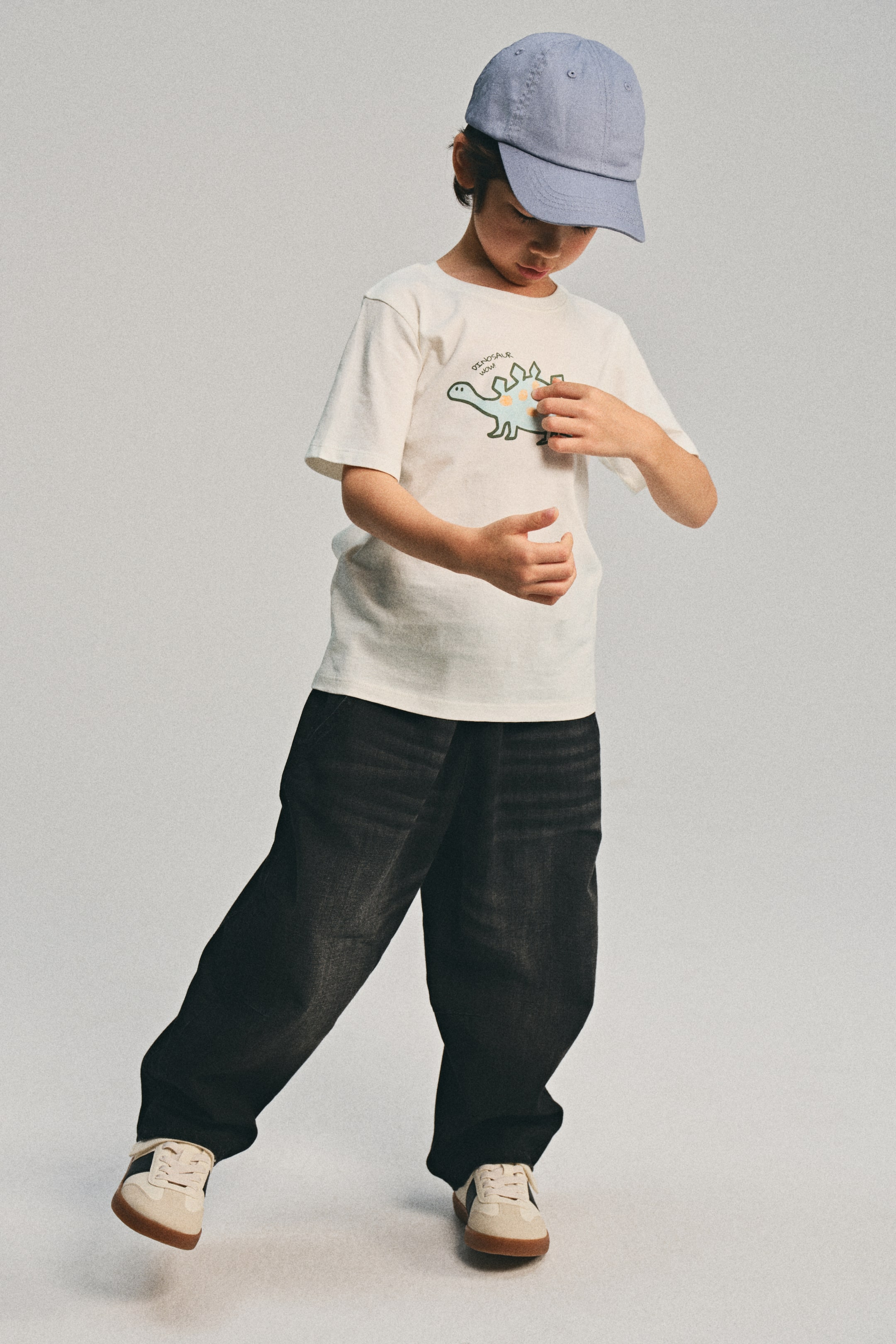 View larger image: Printed cotton T-shirt - White/Dinosaur - Kids | H&M SG 2