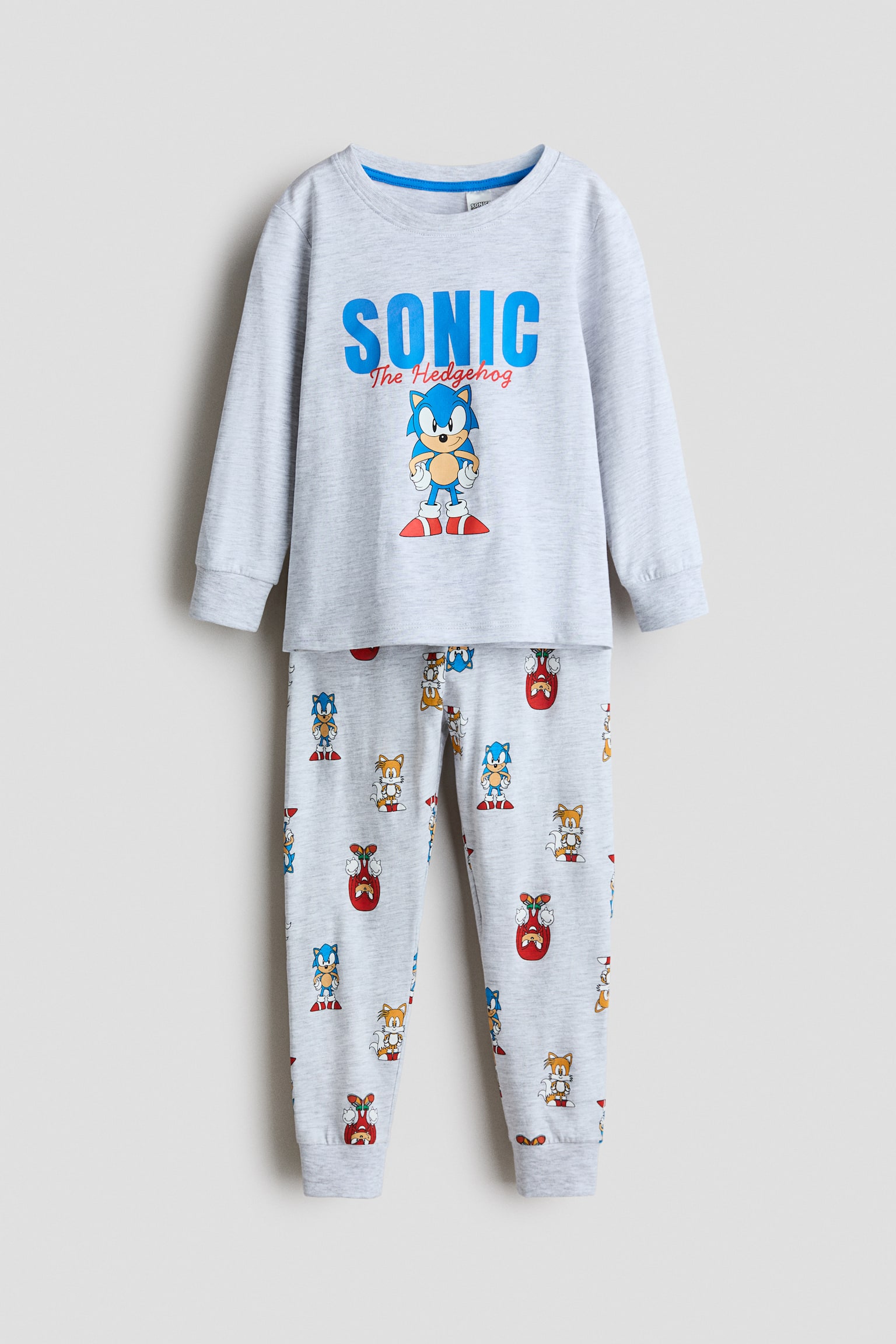Printed cotton jersey pyjamas - Grey/Sonic the Hedgehog/Light beige/Cars/Light beige/PAW Patrol/Blue/Sonic the Hedgehog/Light grey/Batman/Black/Marvel Comics/Light grey marl/Hot Wheels/White/Pokémon/Blue/Pokémon/Dusty green/Minecraft/White/Snoopy