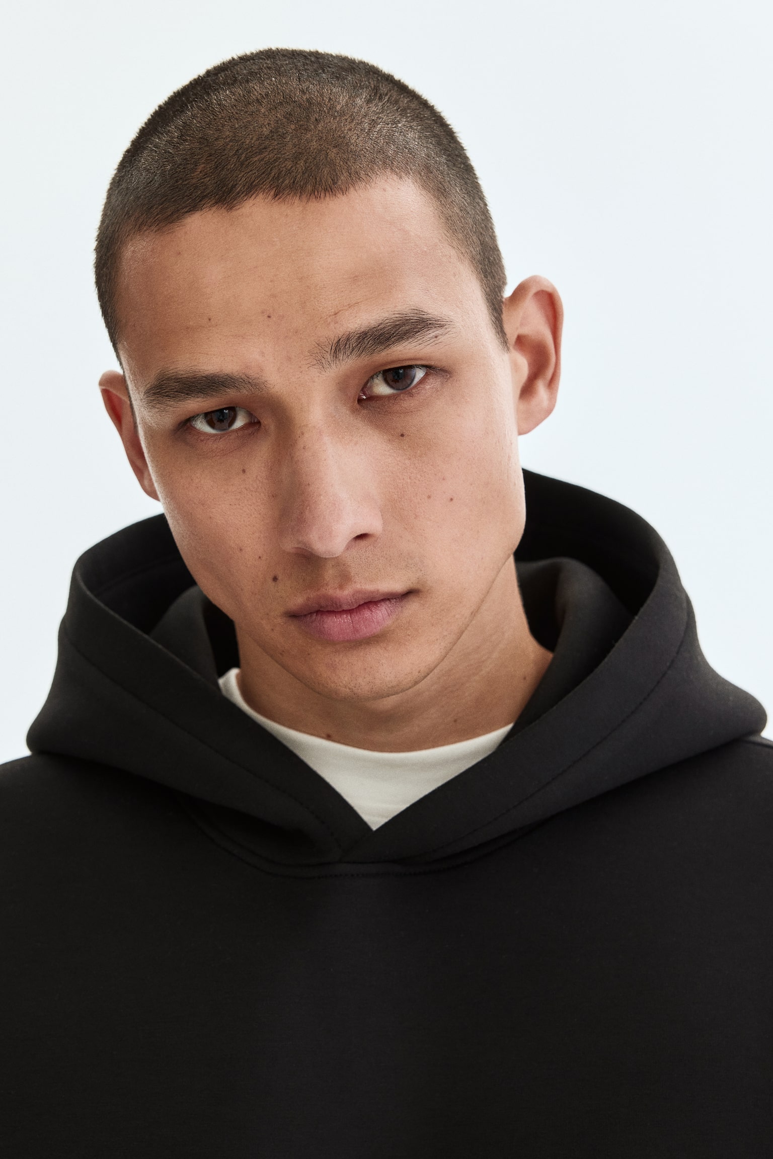 Мужское худи H&M Loose-Fit Scuba, цвет: Чёрный — фото 4