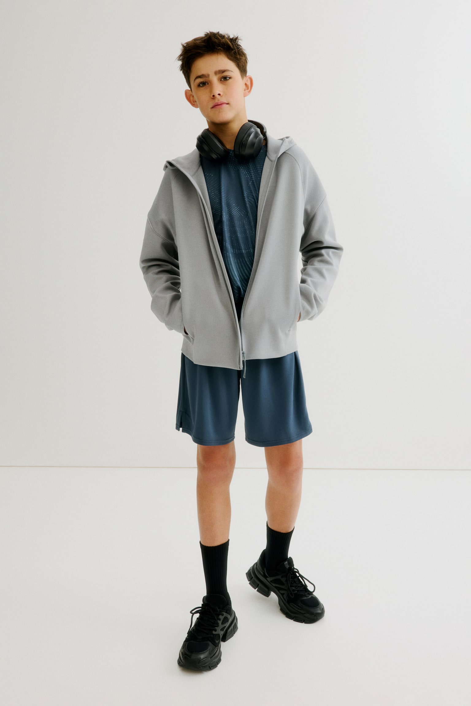 2-piece Football set with DryMove™ - Dusty blue/Black/Patterned - 1