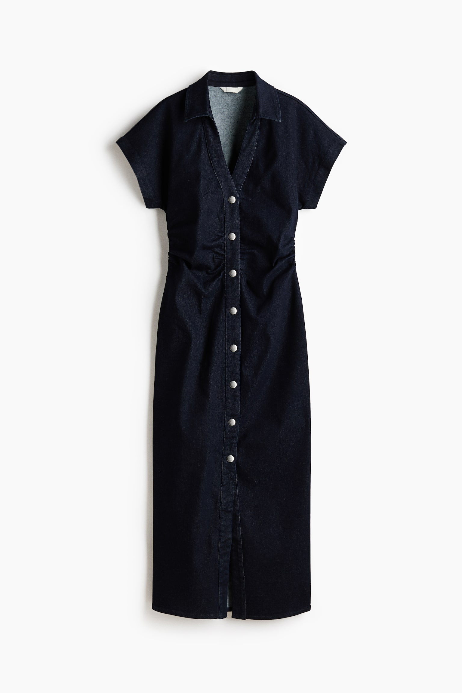 Vestido denim de manga corta - Azul denim oscuro