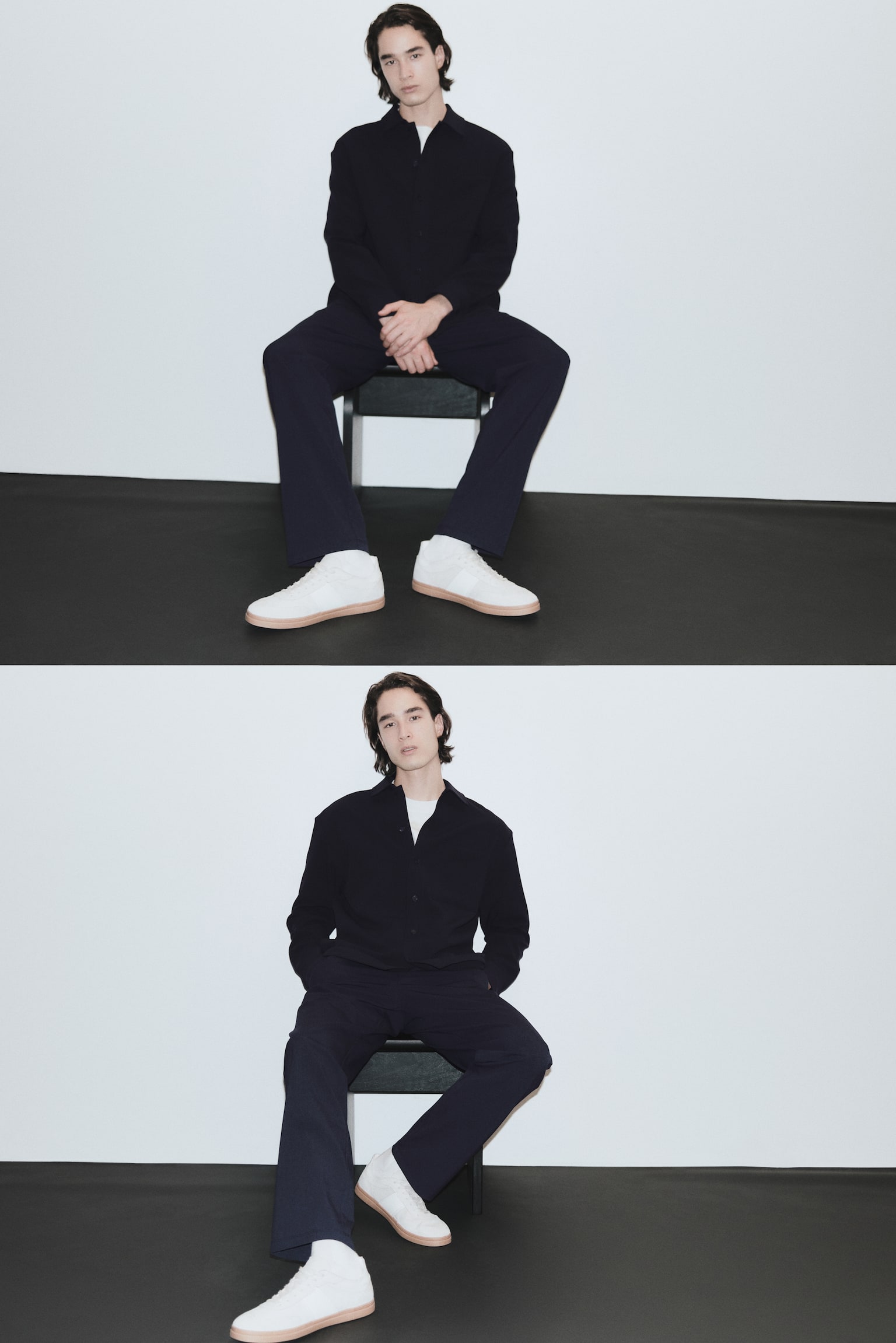 Four-way Stretch Overshirt - Navy blue/Dark brown/Black/Dark brown - 6