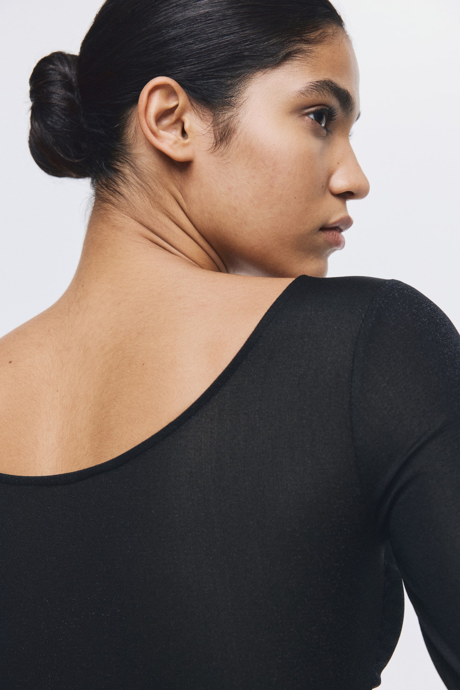 Glittery twist-detail top - Black/Burgundy/Old rose - 1