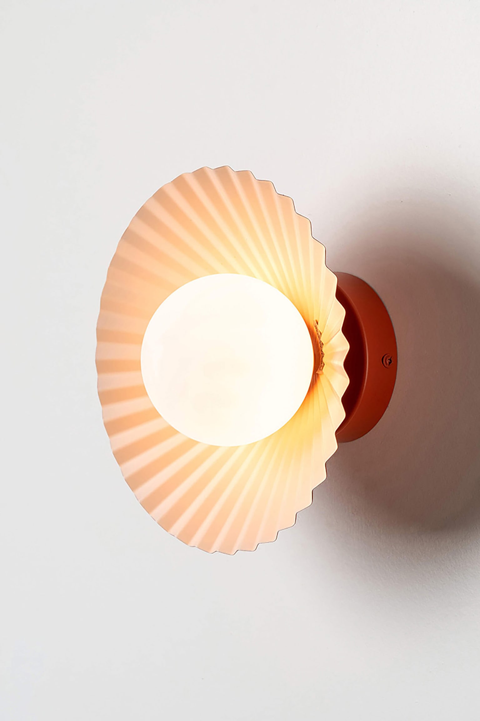 The Pleat Flush Wall And Ceiling Light - Orange/pink - 1