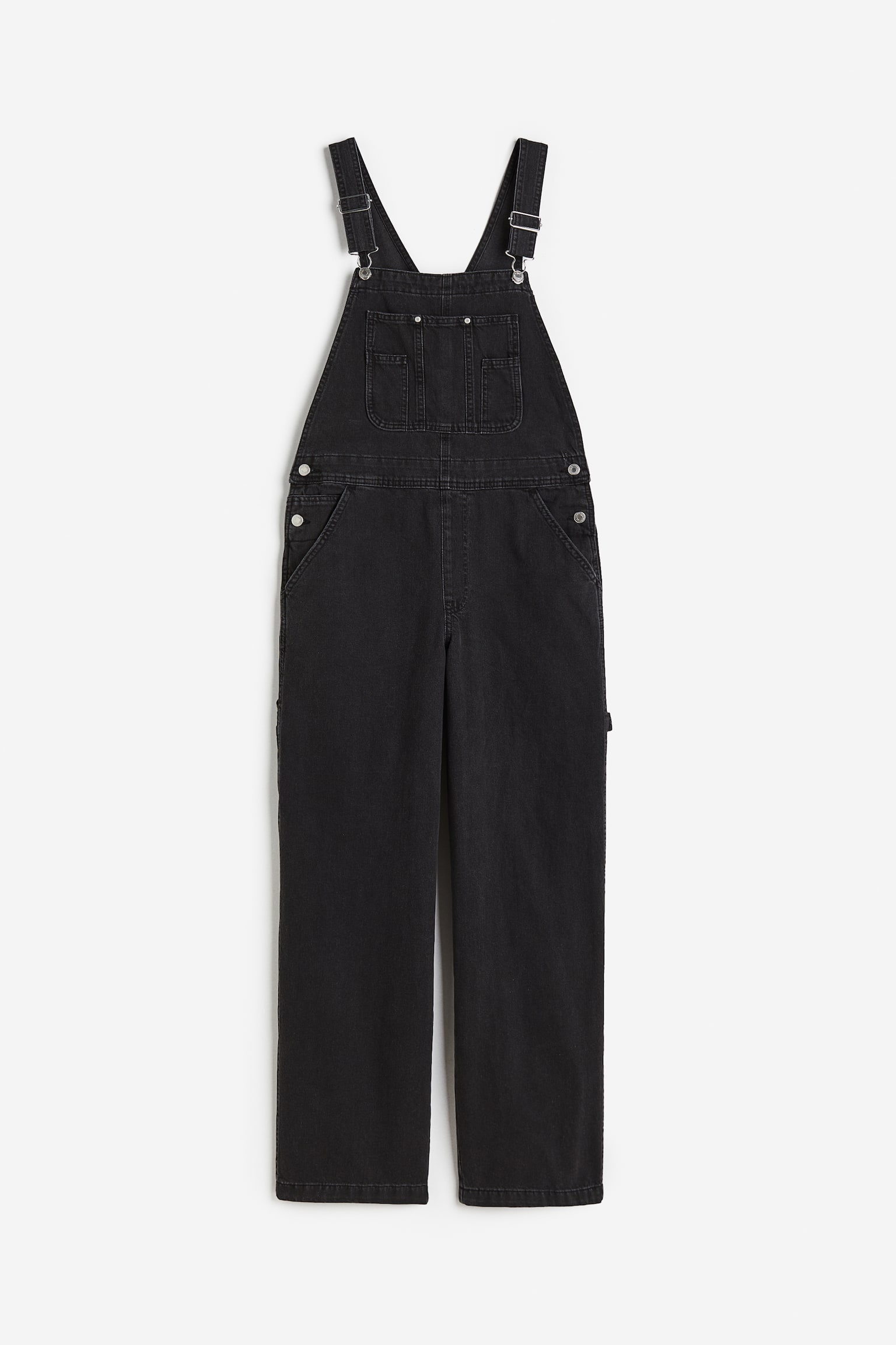 Denim Dungarees - Black - 1