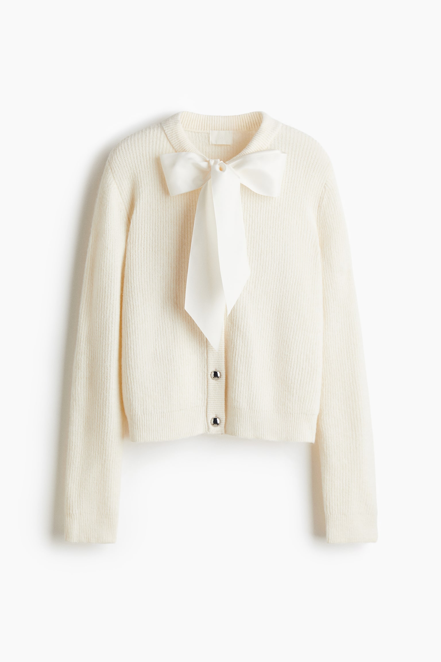 Bow-detail cardigan - Cream/Black