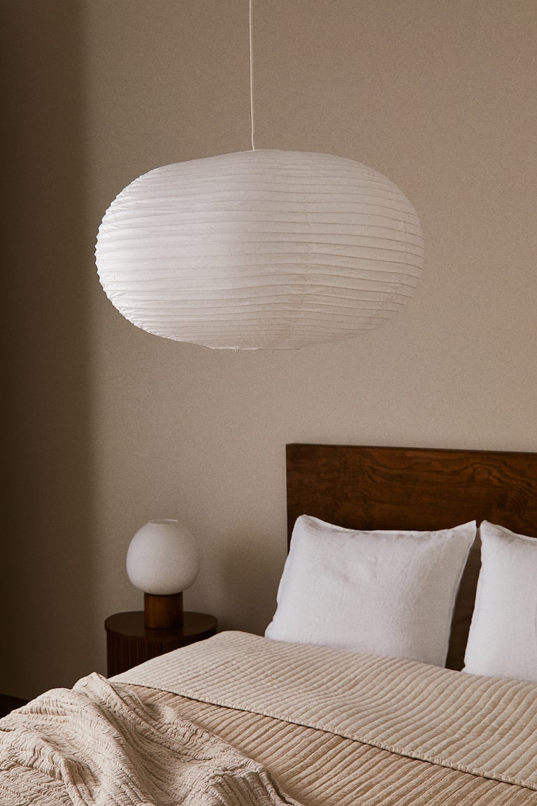 Großer Lampenschirm aus Reispapier - Weiß - Home All