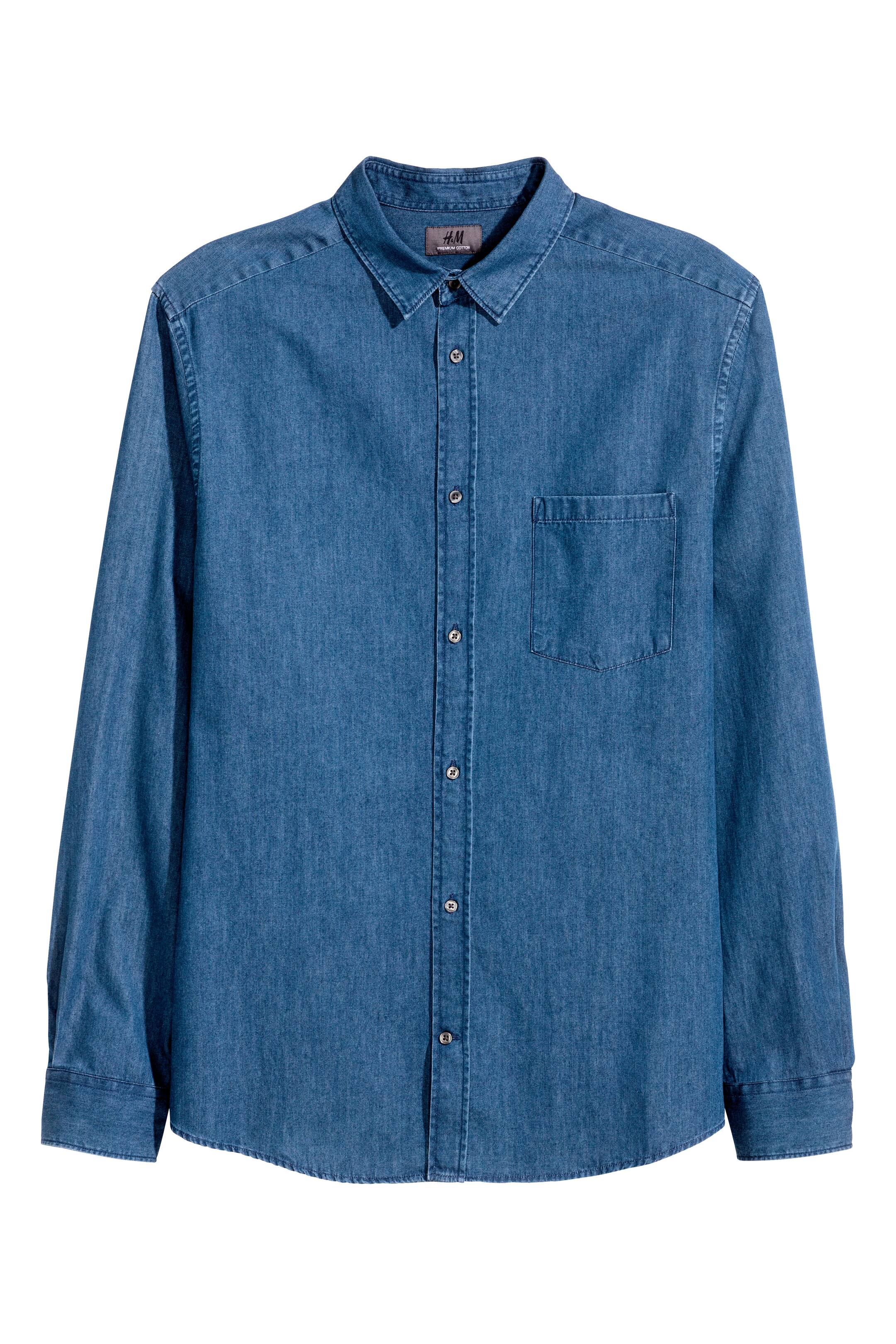 Agrandir l'image: Chemise en coton premium - Bleu denim - HOMME | H&M FR 1