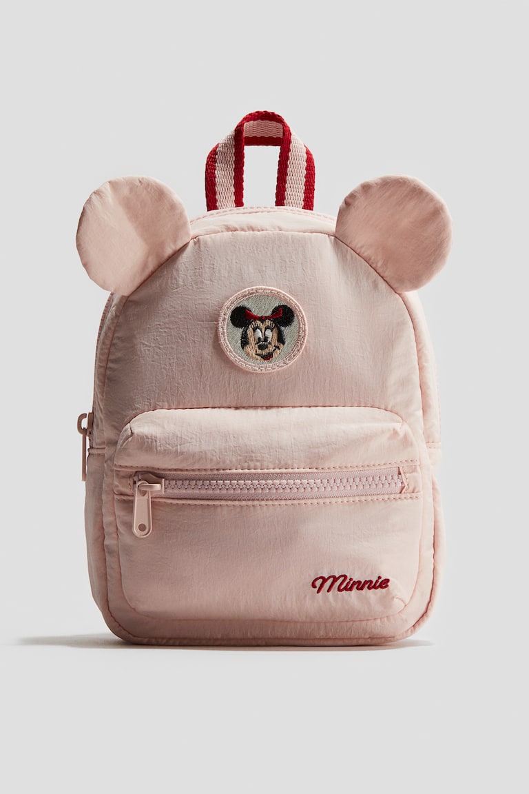 Appliquéd Backpack Light pink/Minnie Mouse Kids H&M PH