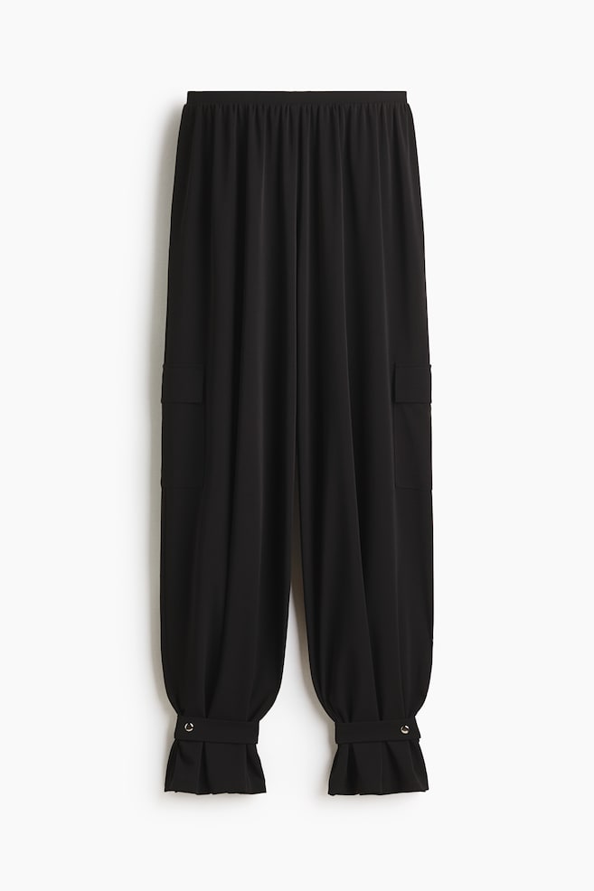 Cargohose mit Balloon Leg - Schwarz/Dunkelbraun - 1