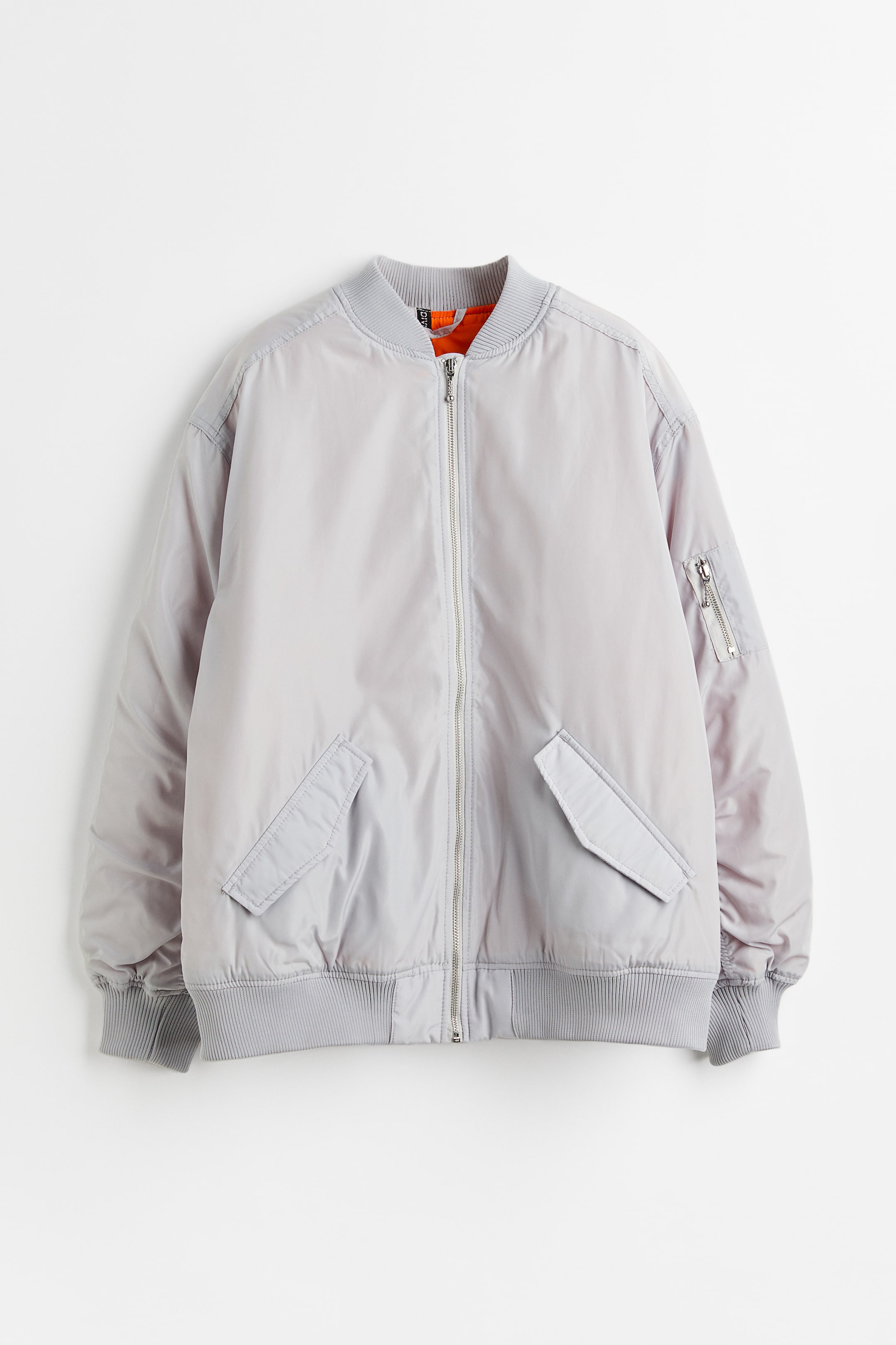 Xem ảnh lớn hơn: Áo khoác bomber dáng thụng - Màu xám nhạt - Ladies | H&M VN 1