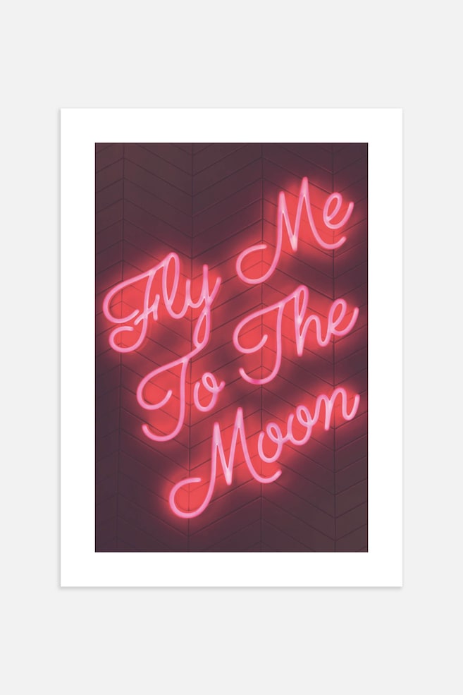 Fly Me Neon Poster - Rouge/blanc - 1