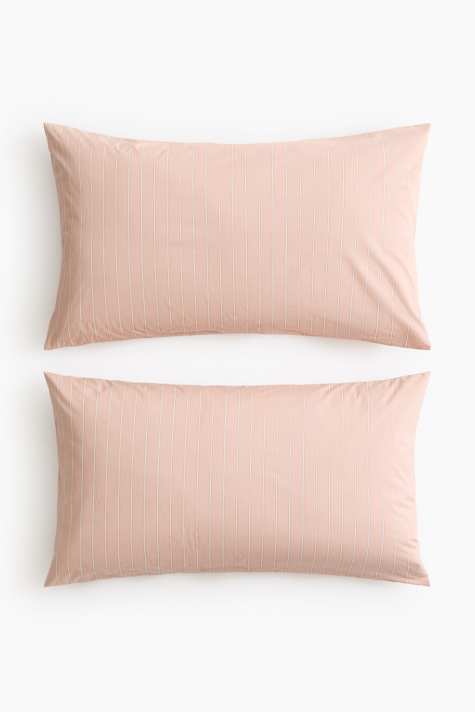 2-pack patterned pillowcases - Dusty pink/Striped/Dusty blue/Striped/Light dusty green/Striped/Light beige - 1