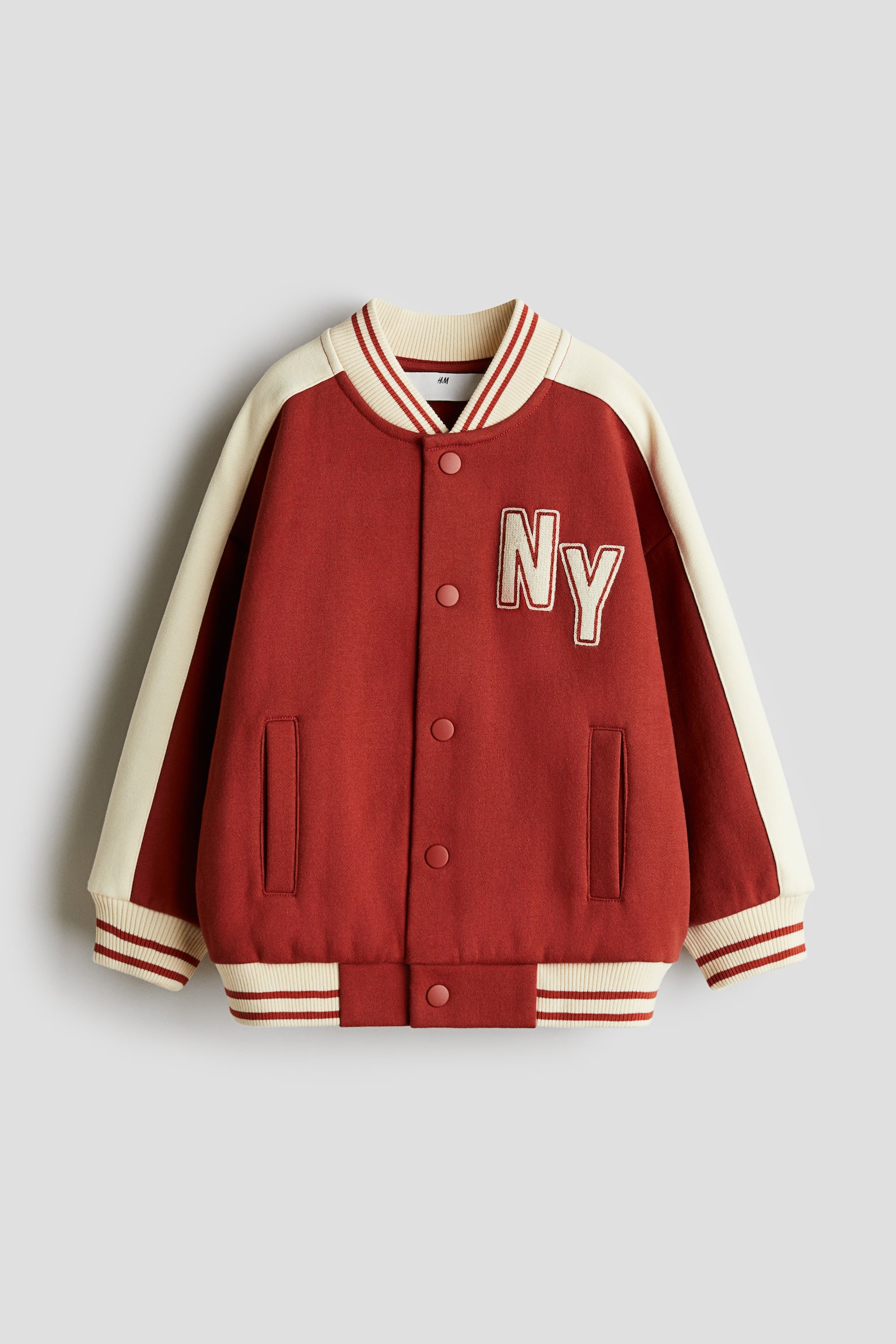 Sweatshirt baseball jacket - Brick red/NY - 1