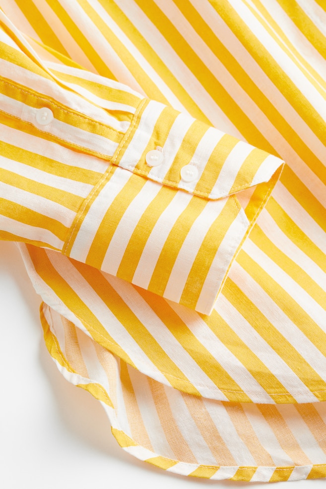 Linen-blend shirt - Yellow/Striped/Red/Rust red/Light beige/dc/dc/dc - 6