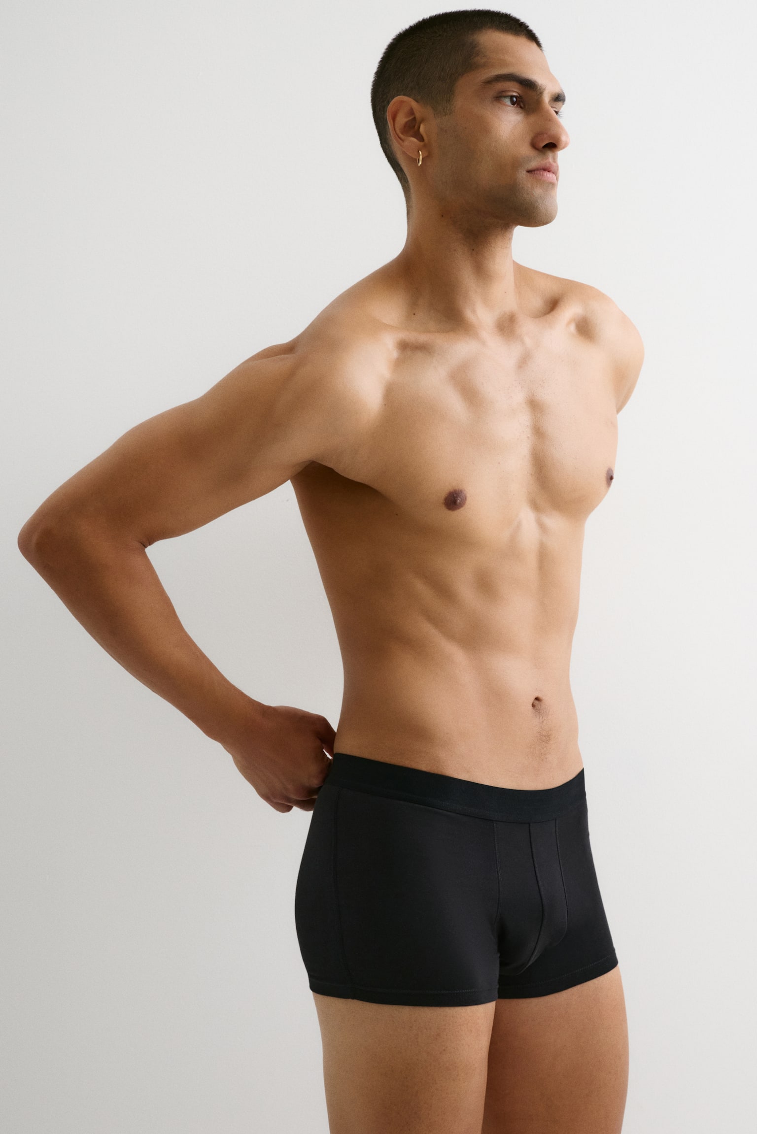 5-pack short trunks with Lycra® - Black/Grey marl/White/Dark grey marl/Black/Navy blue - 4