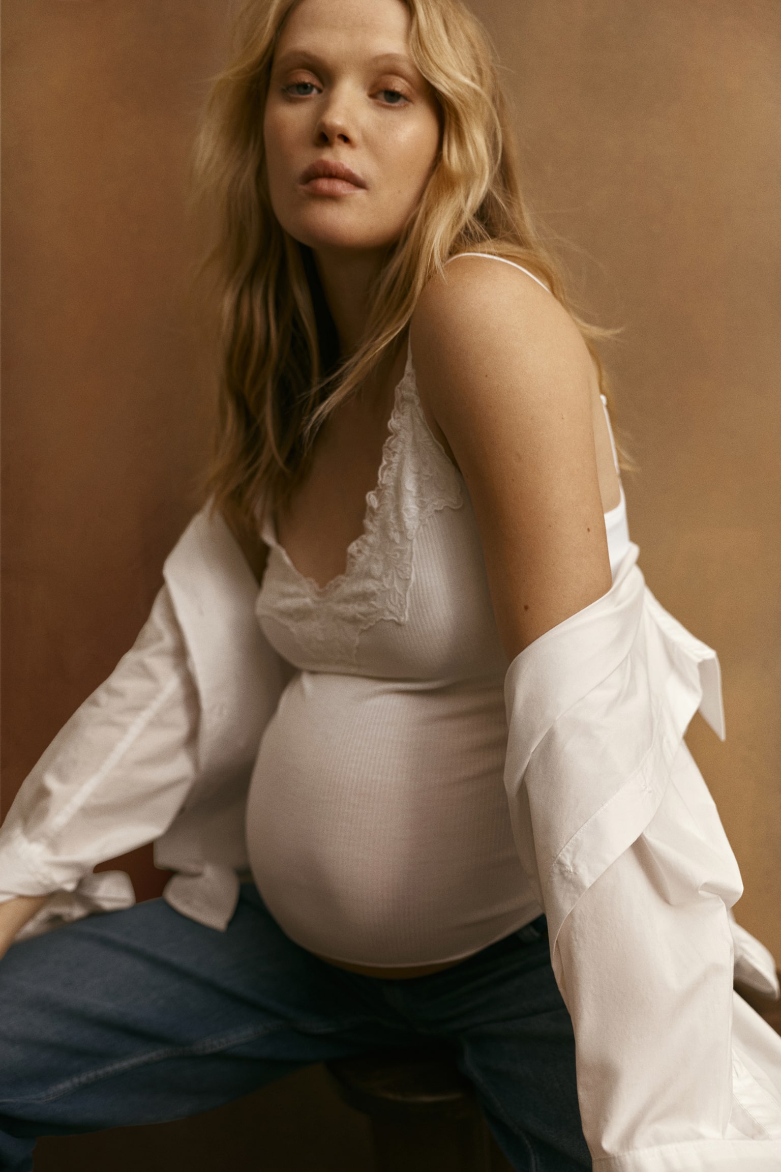 MAMA Nursing strappy top - White/Black - 4