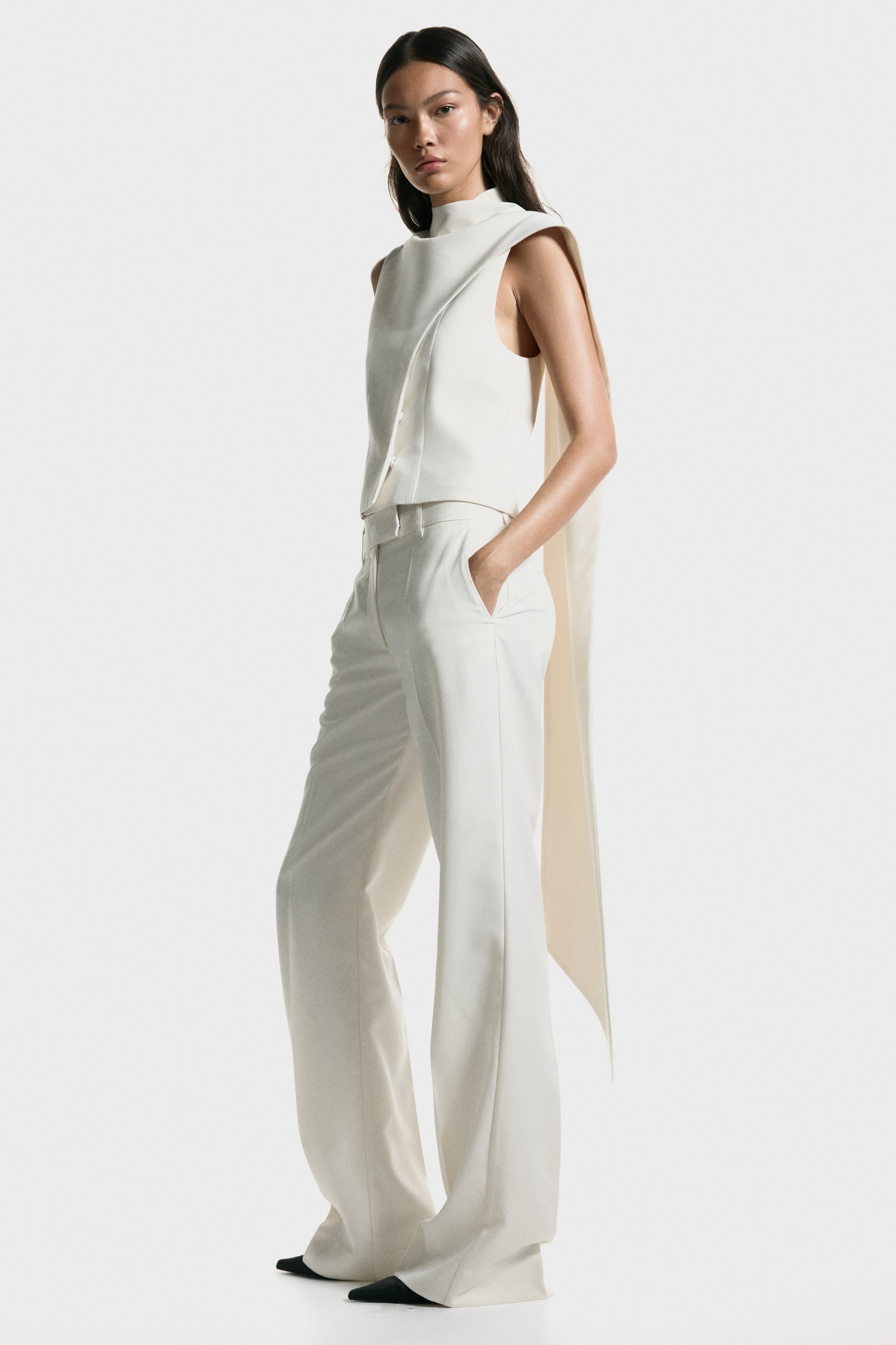 View larger image: Scarf-Detail Top - White - Ladies | H&M US 1