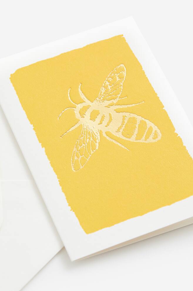 Small greeting card with envelope - Yellow/Bee/Green/Fern/Red/Heart - 2