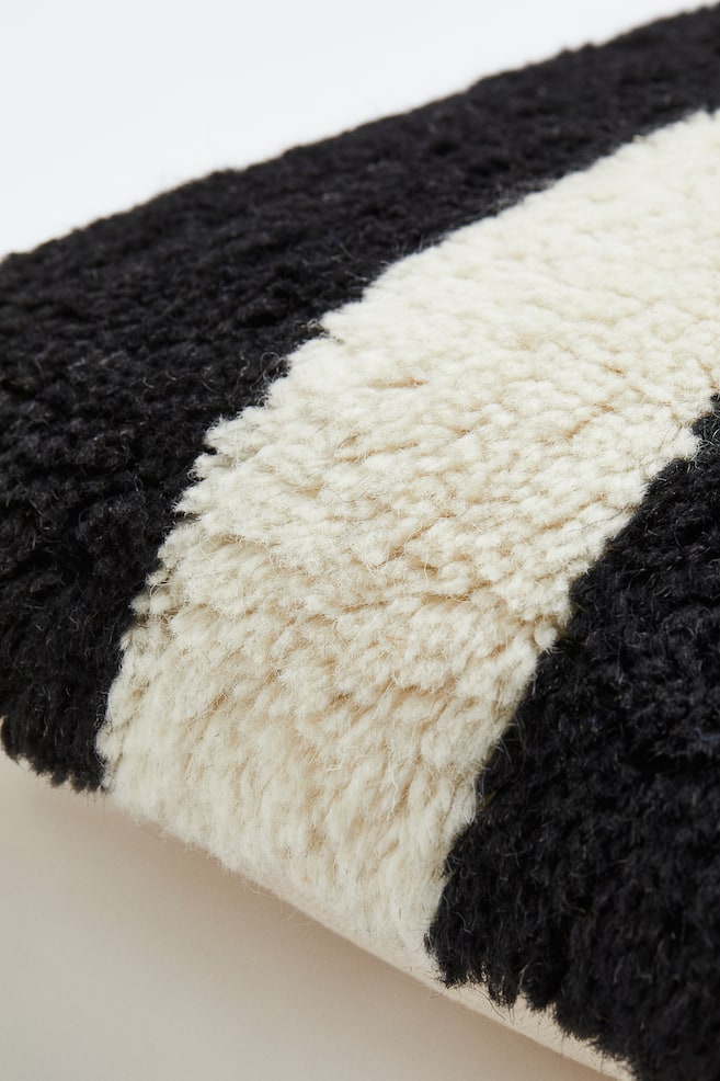 Housse de coussin en laine tuftée - Noir/blanc - 3