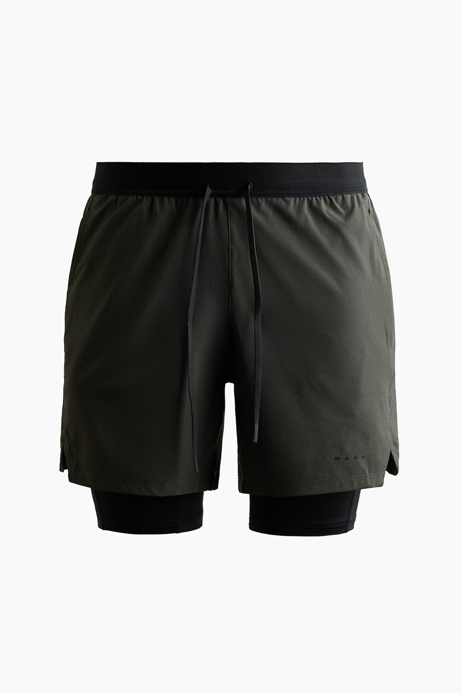 Double-Layered Sports Shorts with DryMove™ - Dark olive/black/Black/Brown/Lead gray/black/Navy blue/Dark gray - 1