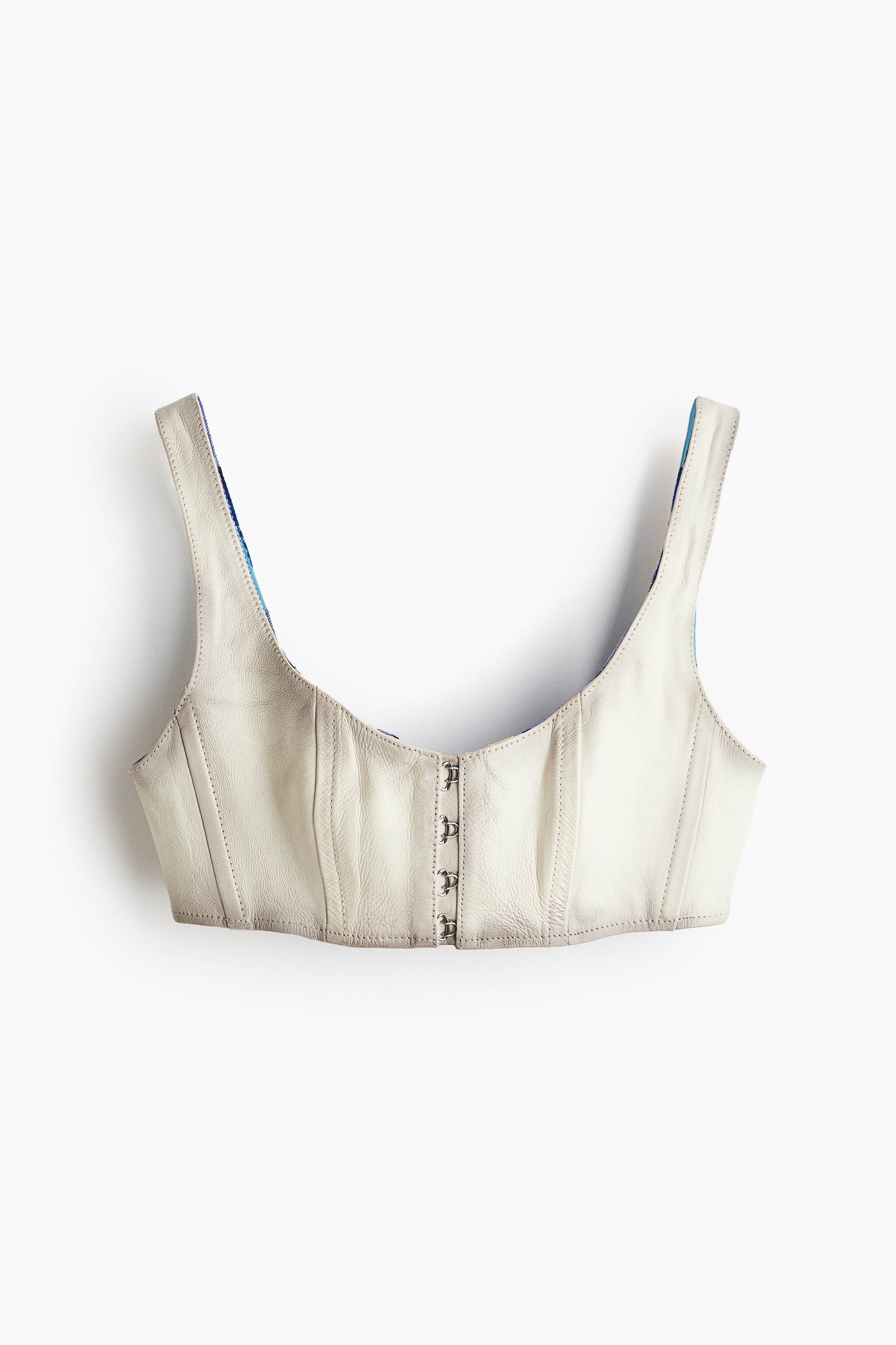 レザークロップドビスチェトップス - ホワイト - レディース | H&M JP