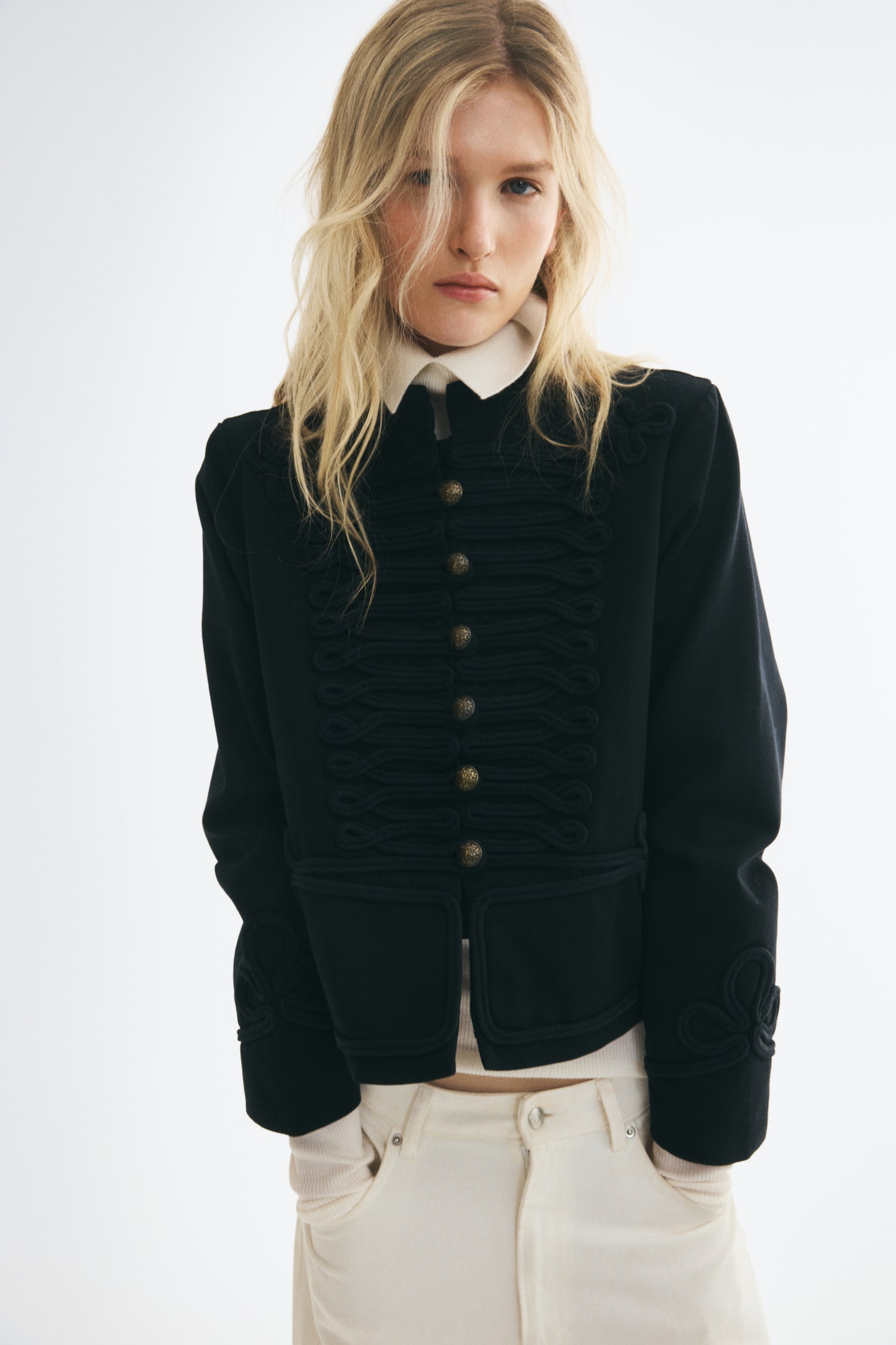 Женская куртка H&M Cotton Twill, цвет: Чёрный — фото 3