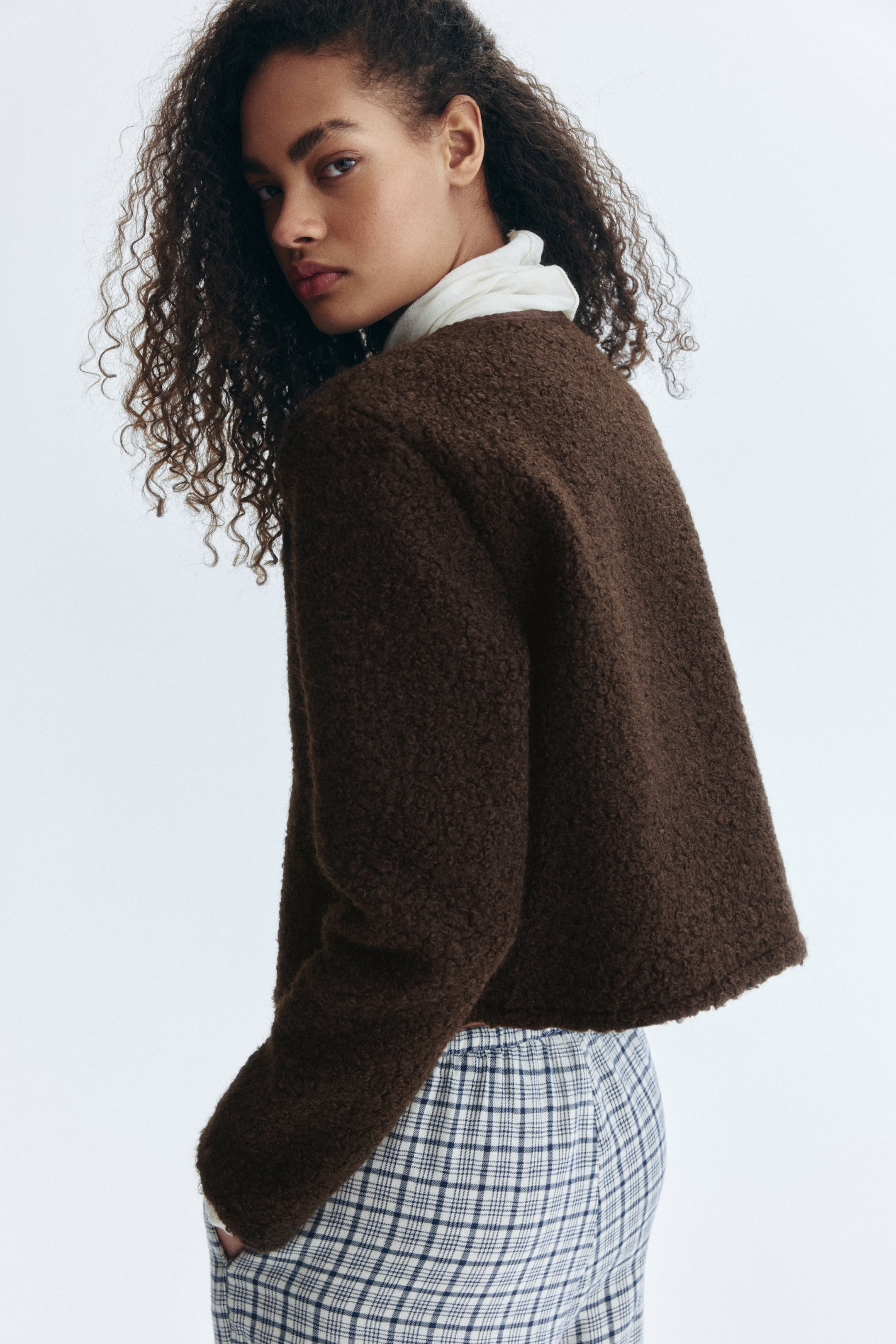 View larger image: Teddy cardigan - Dark brown - Ladies | H&M 4