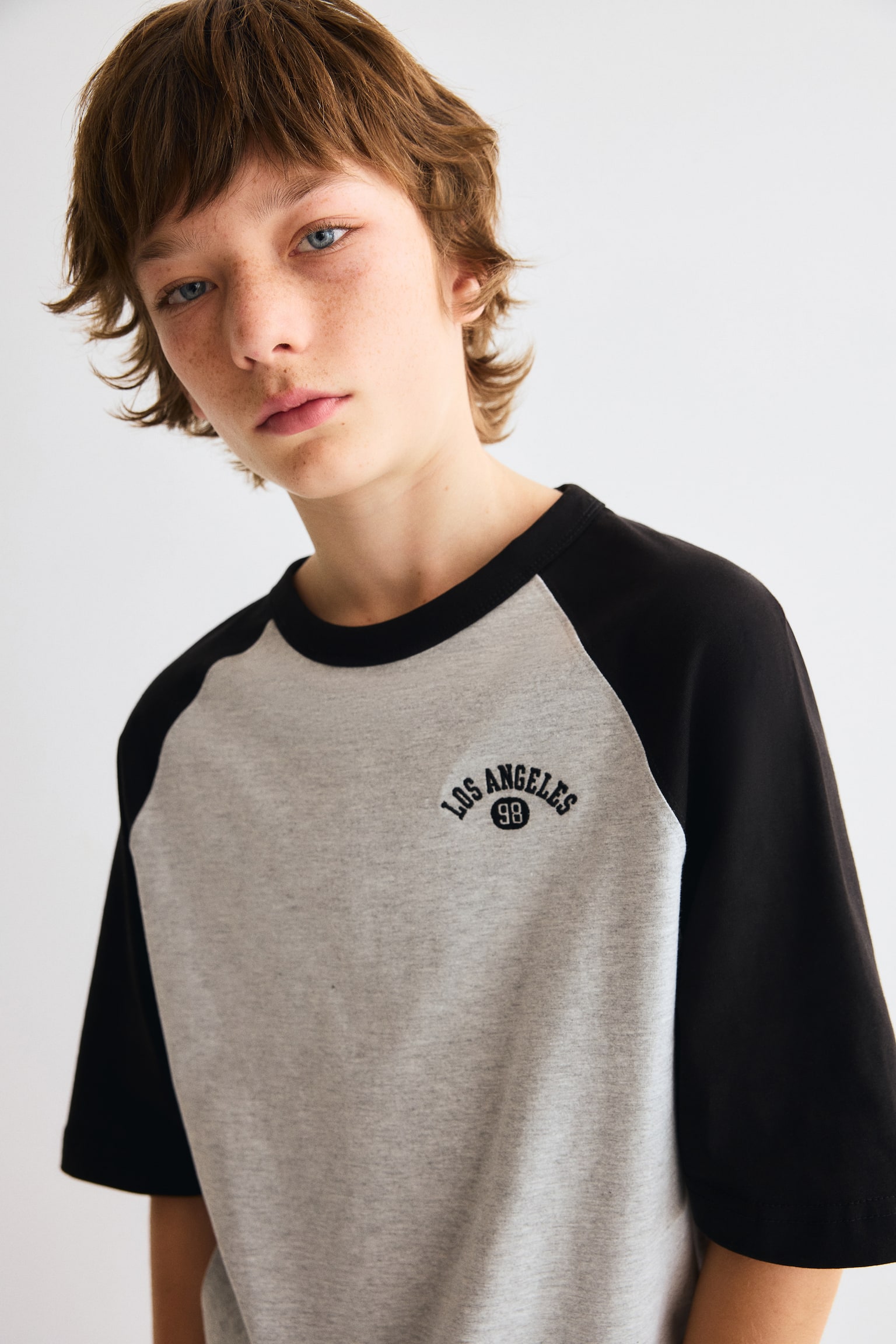 Raglan T-shirt - Grey marl/Los Angeles/White/NYC - 4