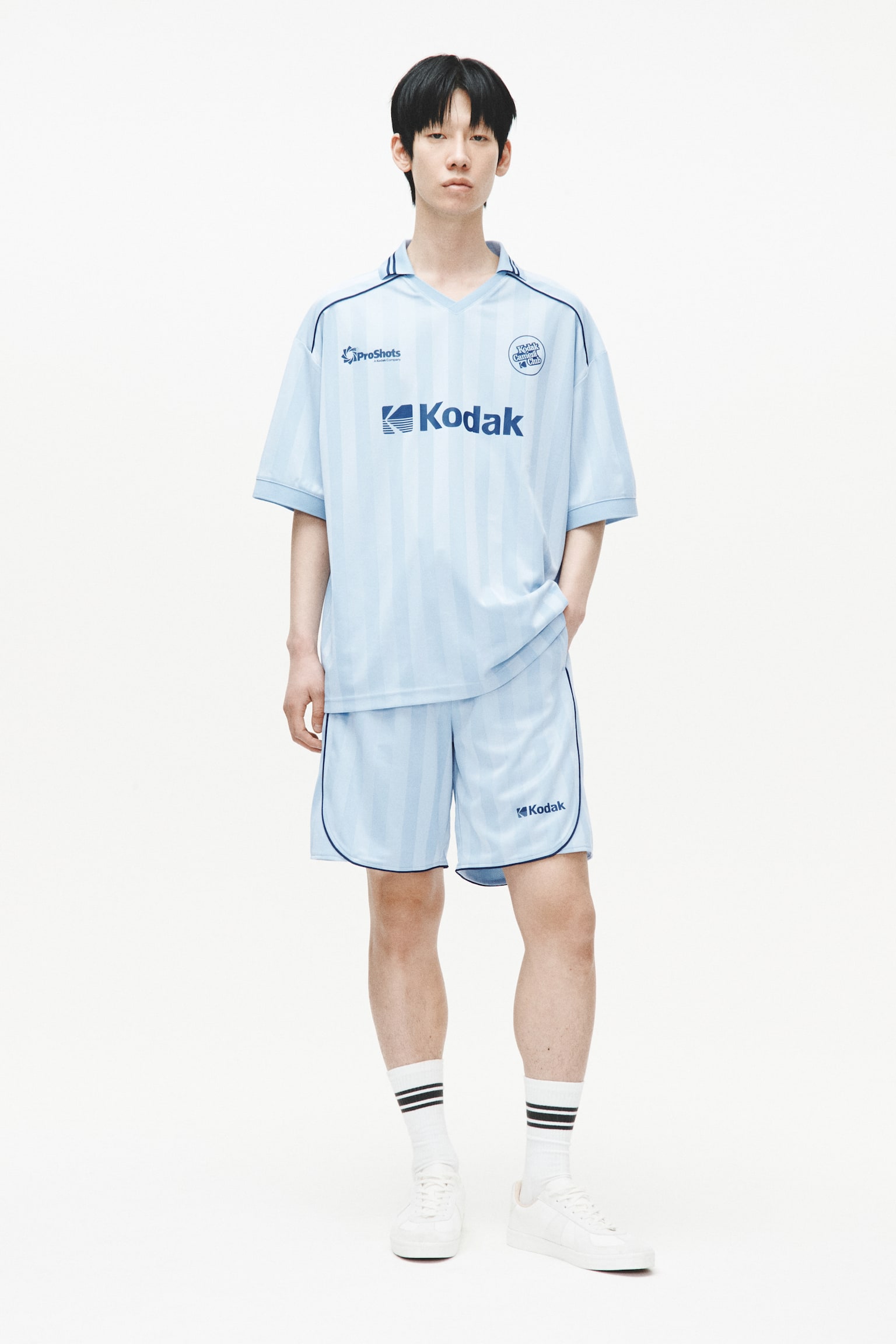 Loose Fit Printed football shirt-Light blue/Kodak - 4