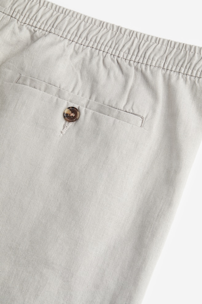 Regular Fit Linen-blend shorts - Light grey/Light beige/White/Dark brown/dc - 5