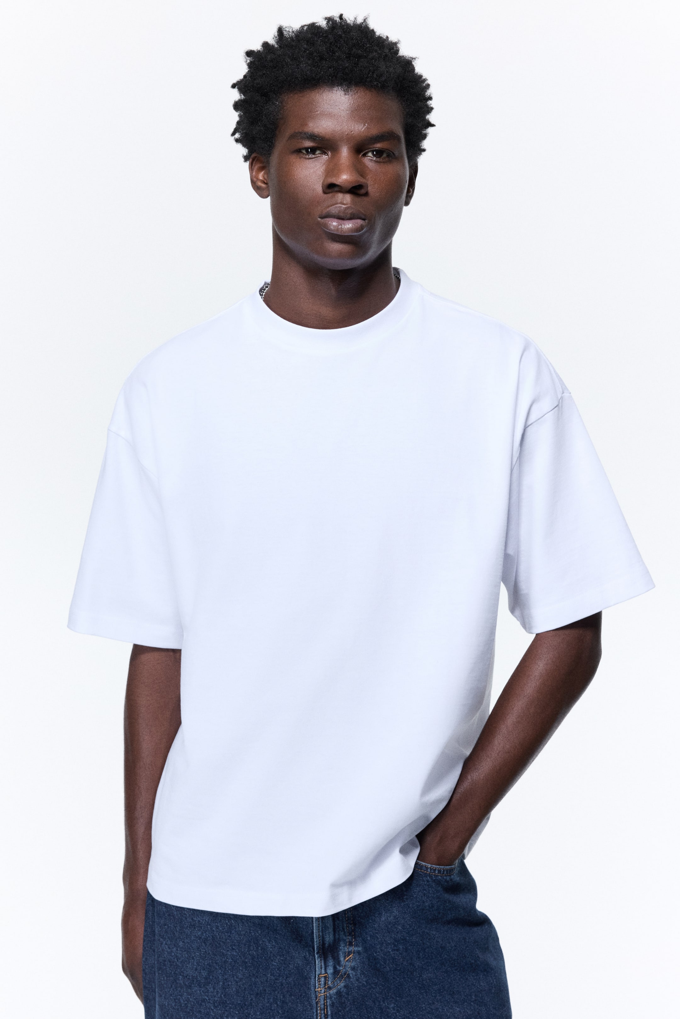 Ver imagen más grande: Camiseta de algodón Oversized Fit - Blanco - HOMBRE | H&M ES 1