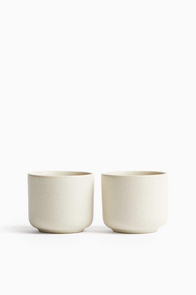 2-pack reactive-glaze mugs - Light beige/Beige/Black - 1